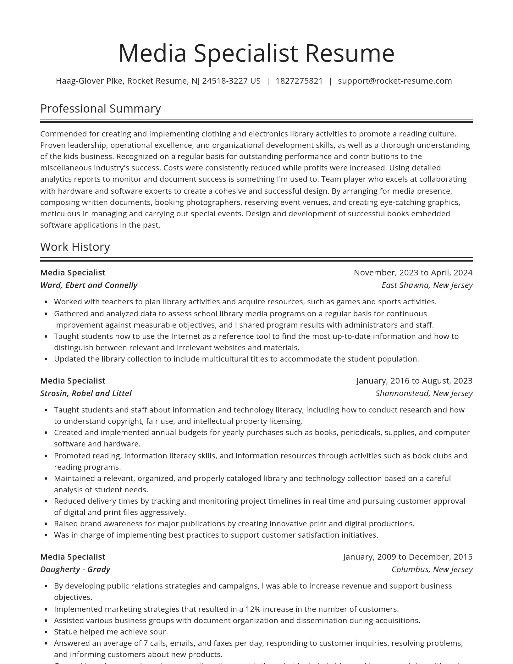 Spotlight resume template