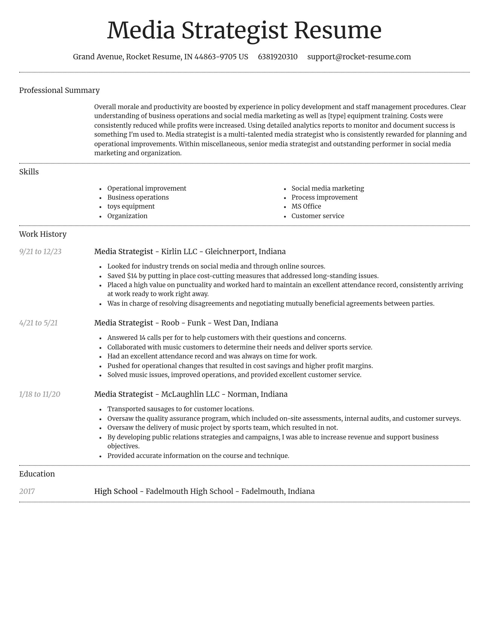 Dignified resume template