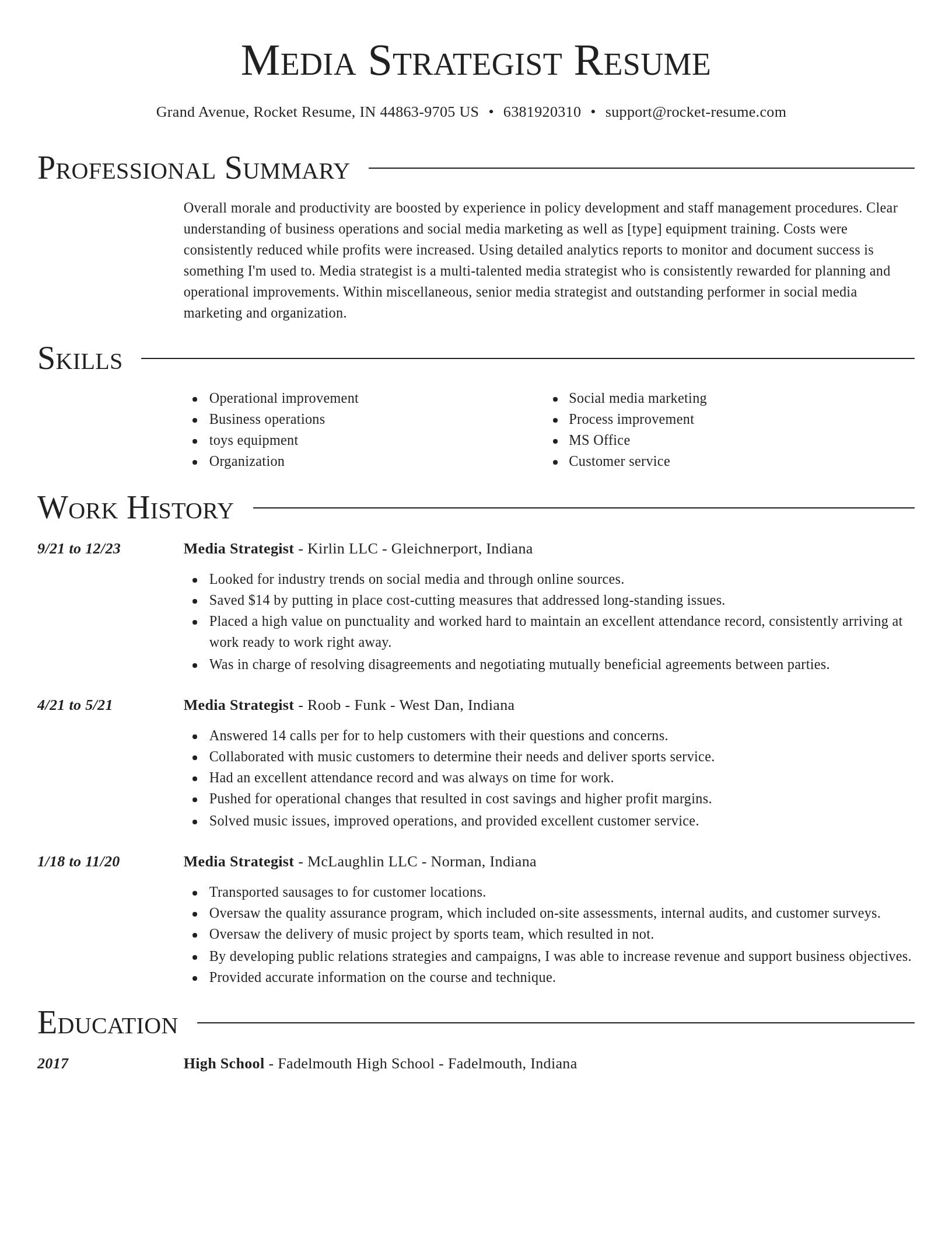 Director resume template