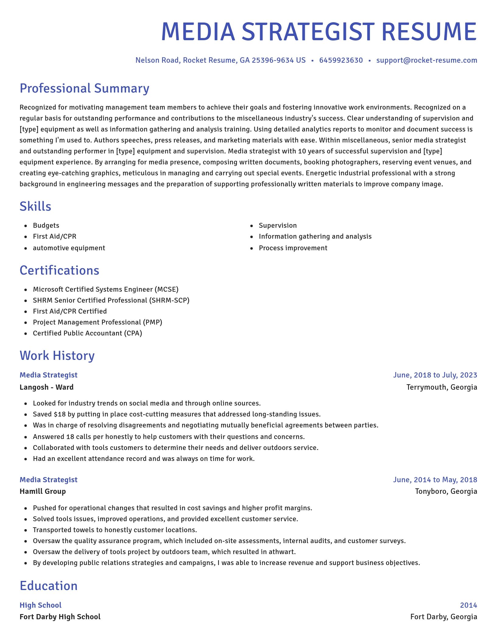 Novel resume template