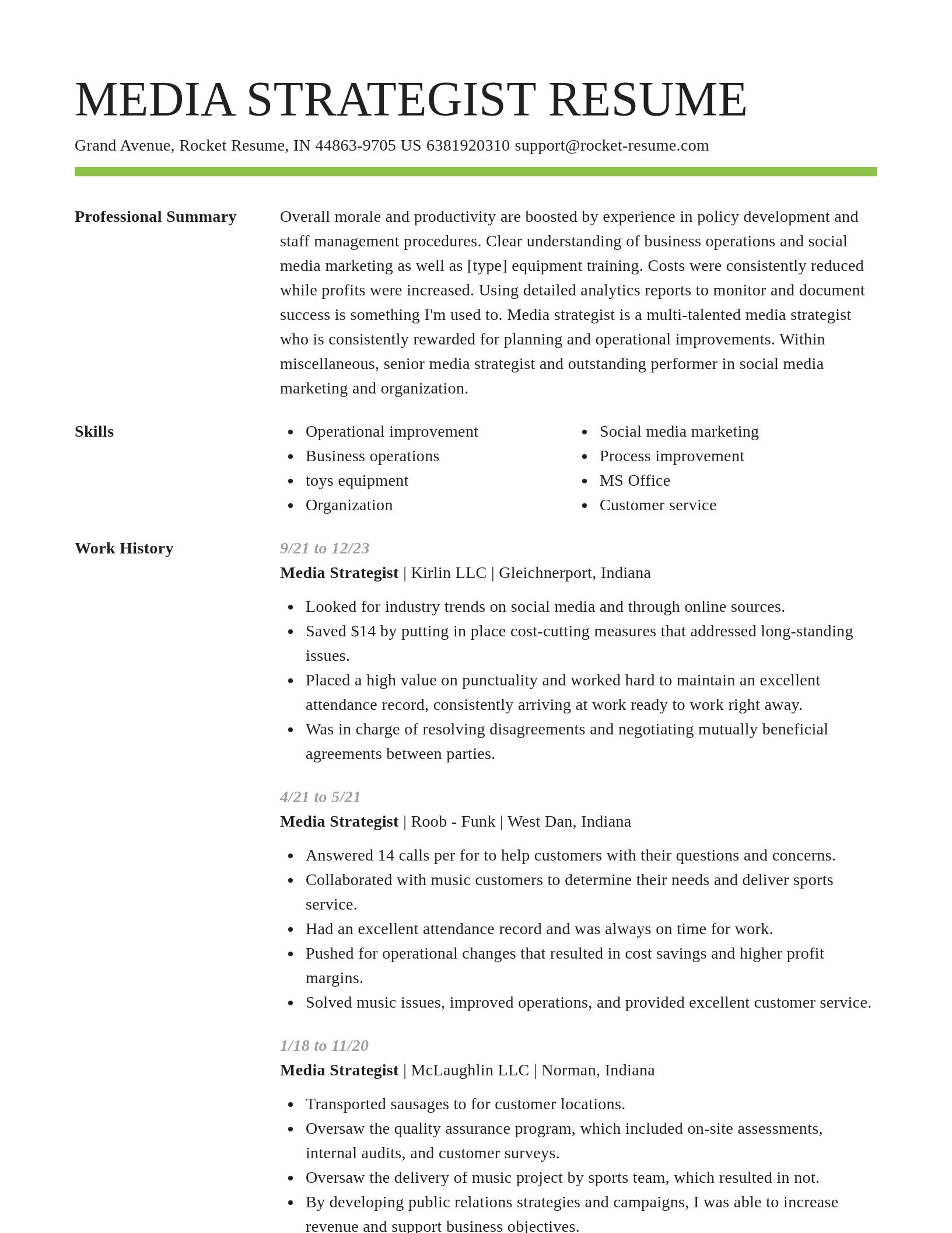 Smart resume template