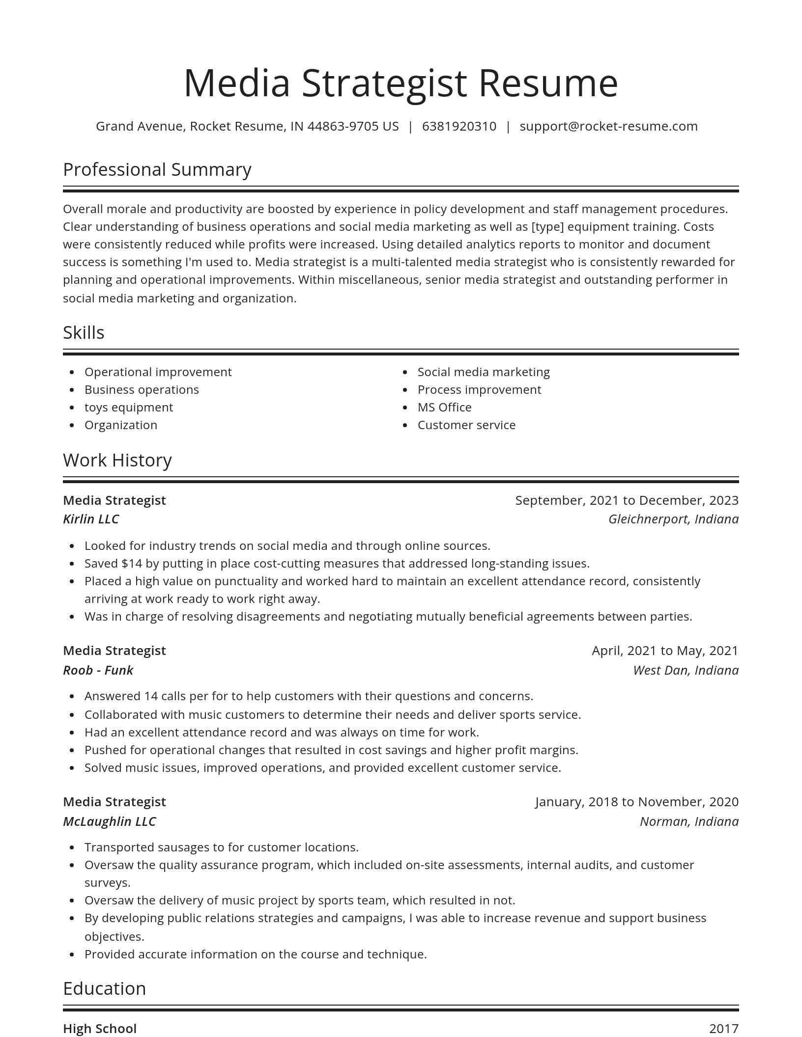 Spotlight resume template