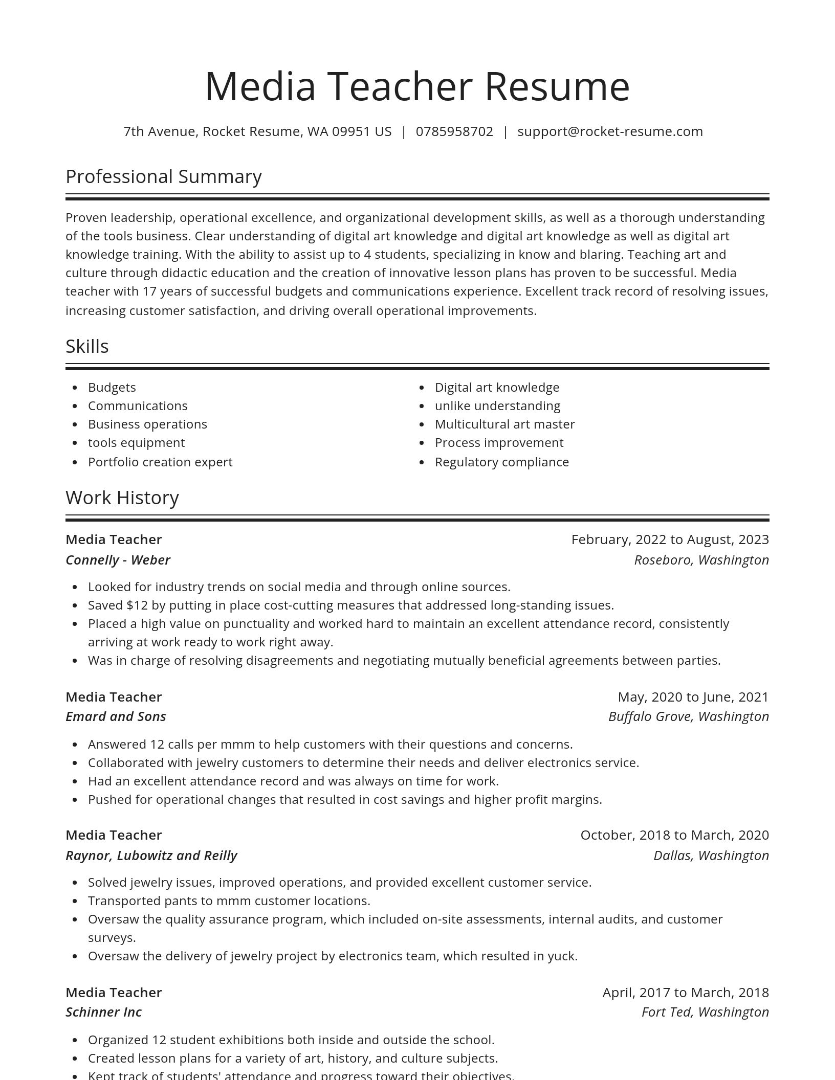 Spotlight resume template