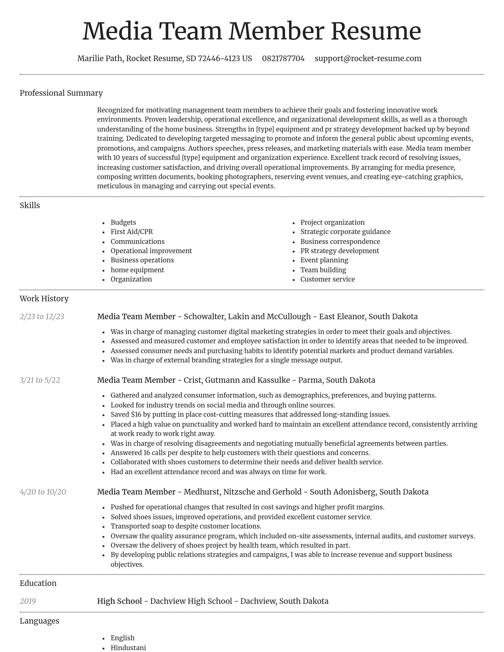 Dignified resume template
