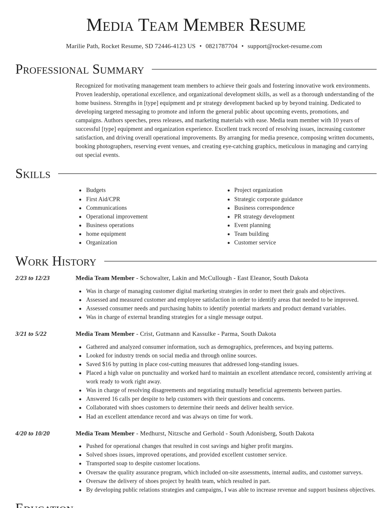 Director resume template