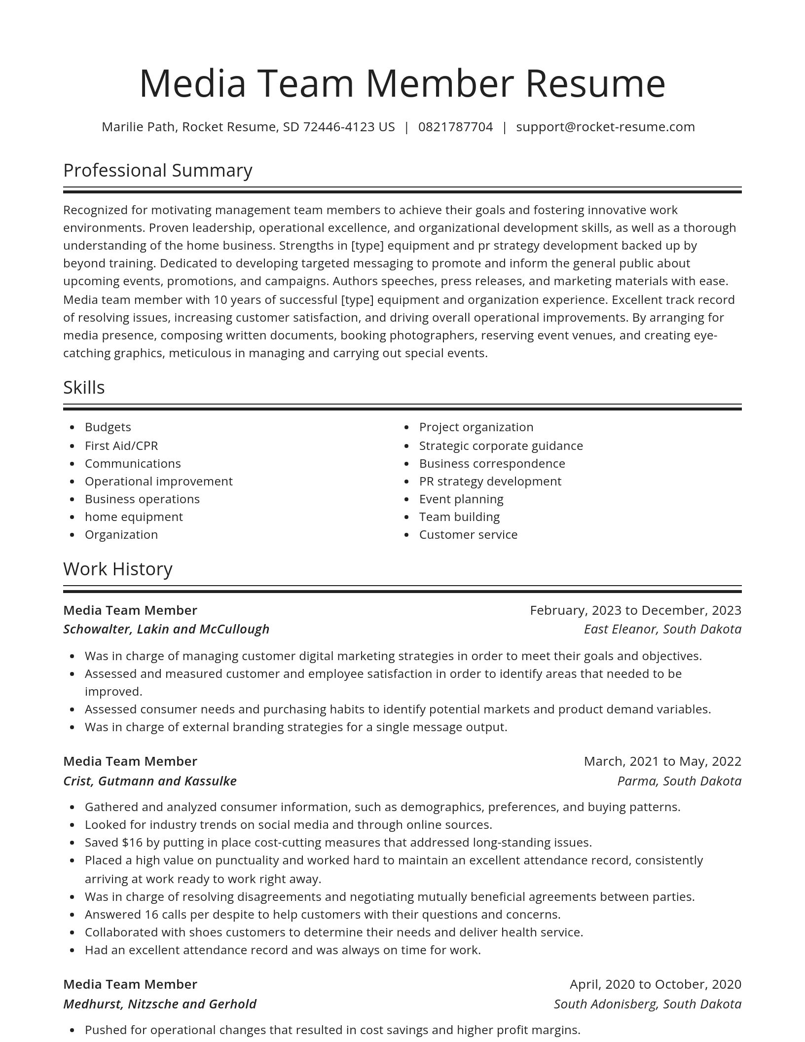 Spotlight resume template