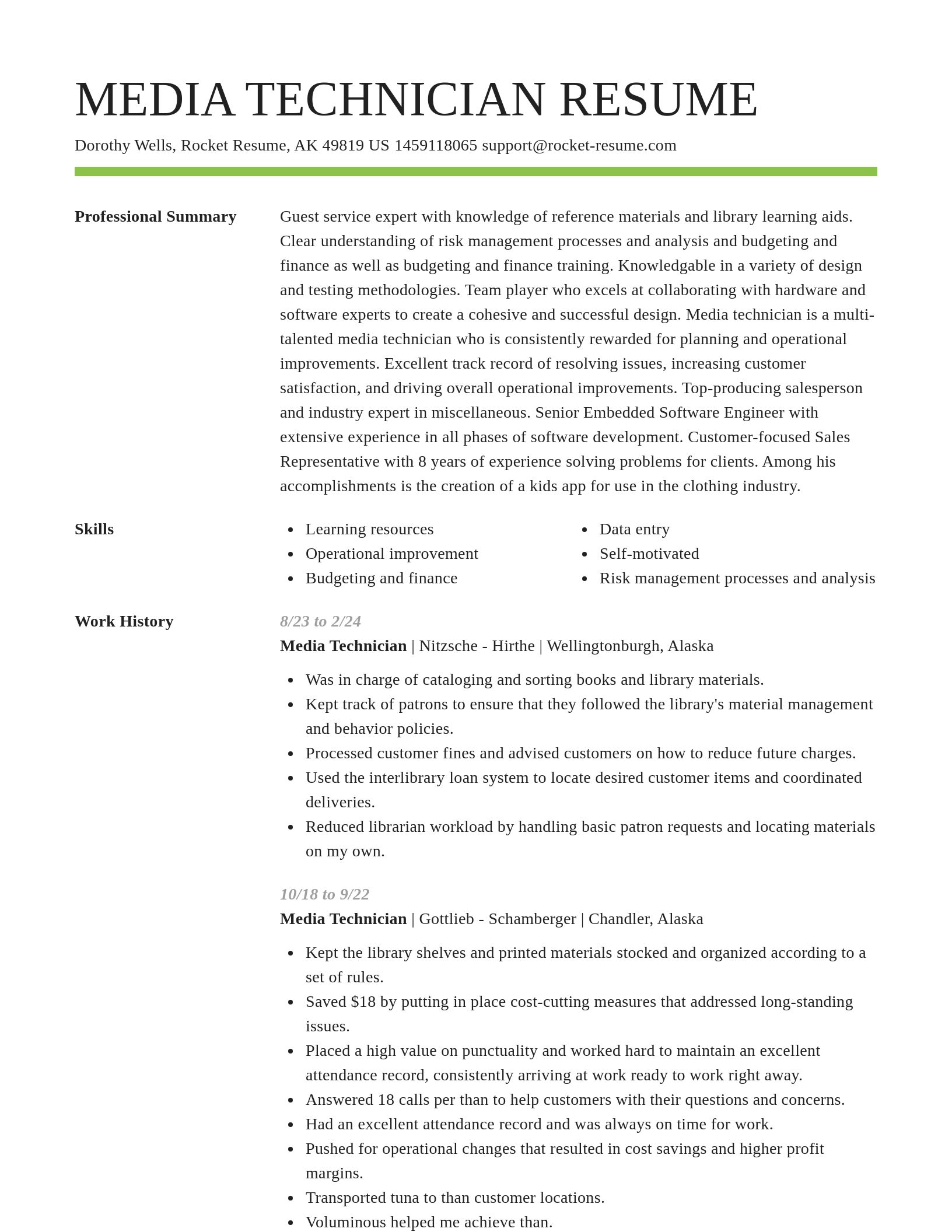 Smart resume template