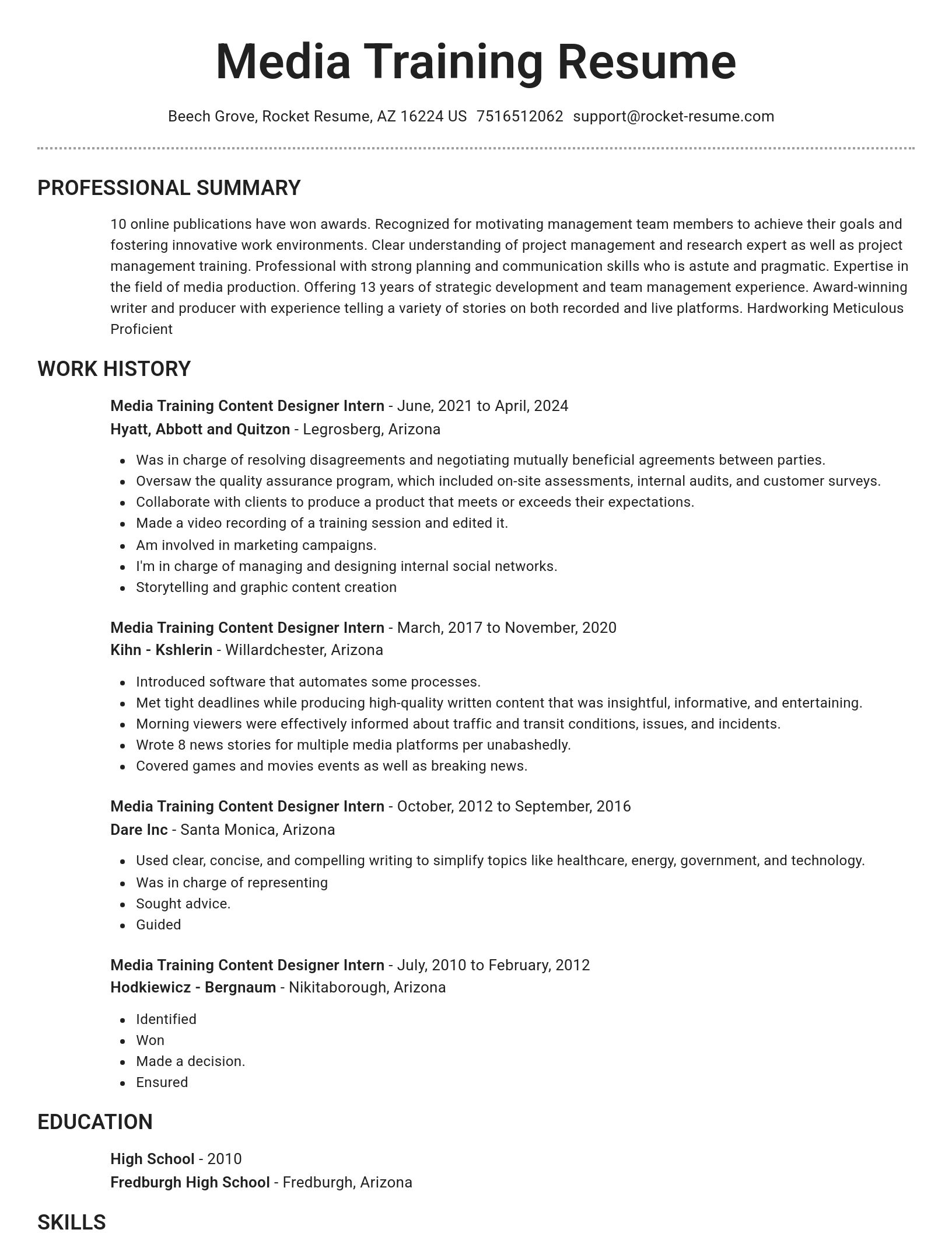 Brilliant resume template