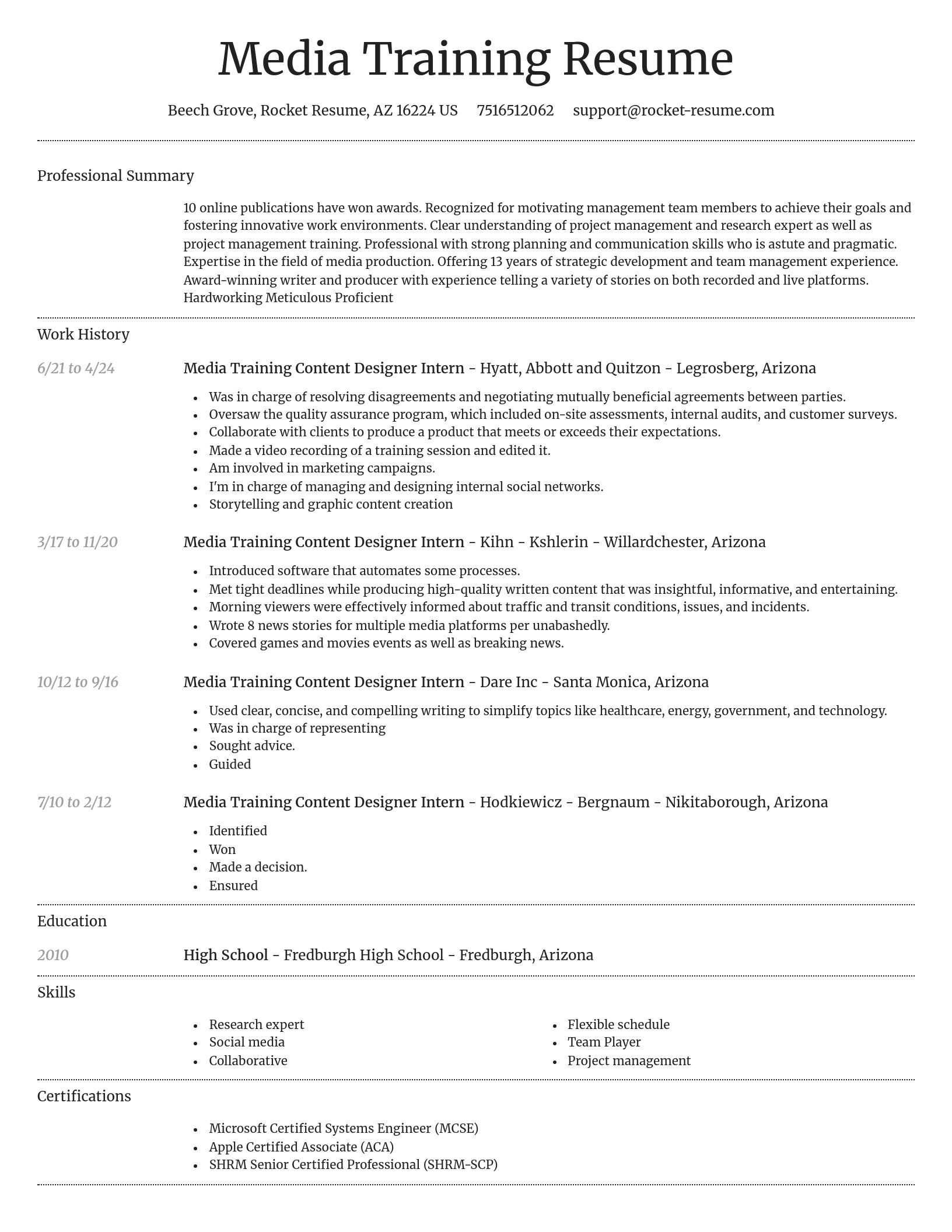 Dignified resume template
