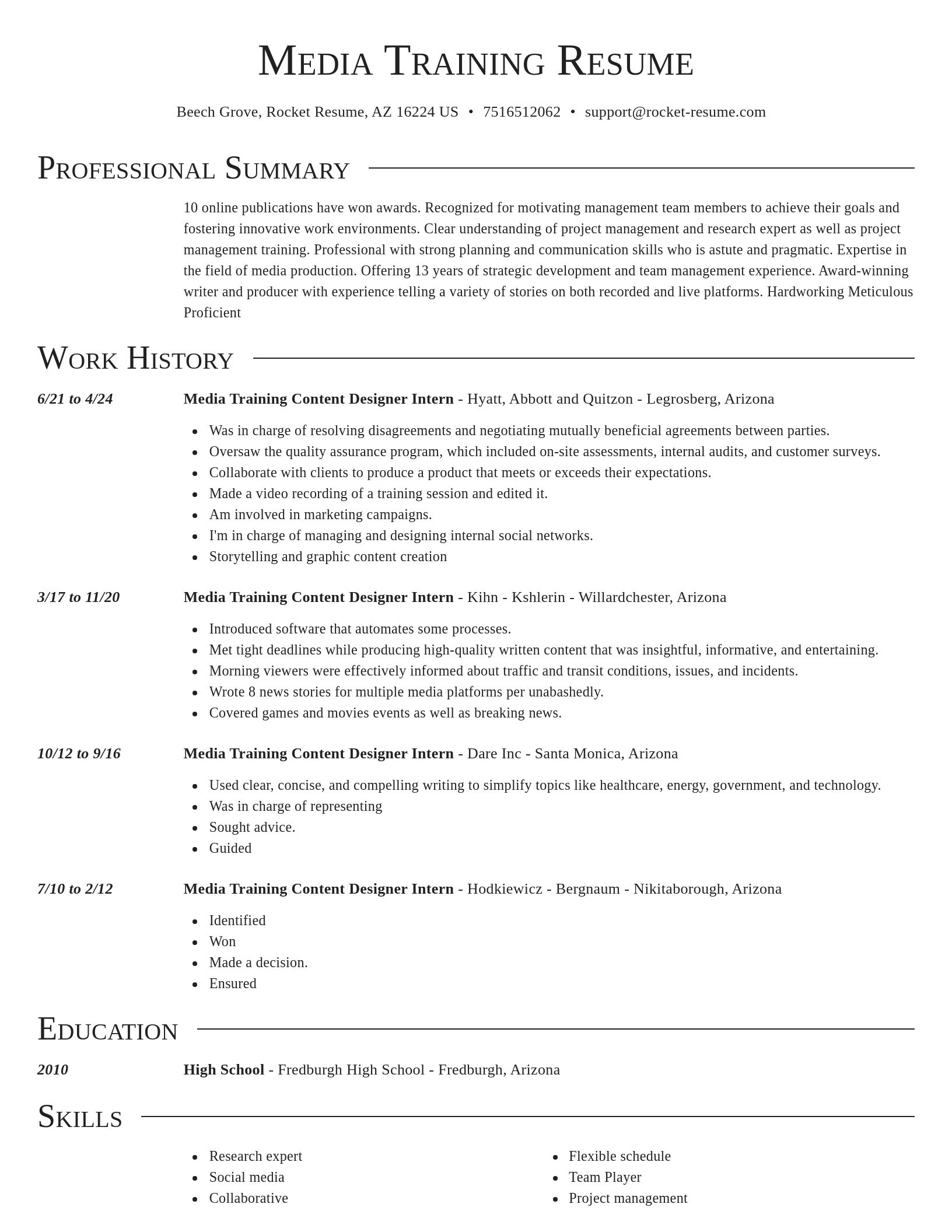 Director resume template