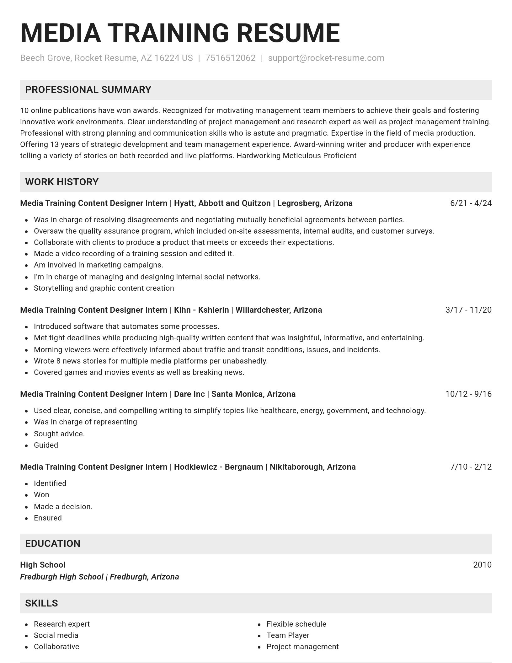 Genius resume template