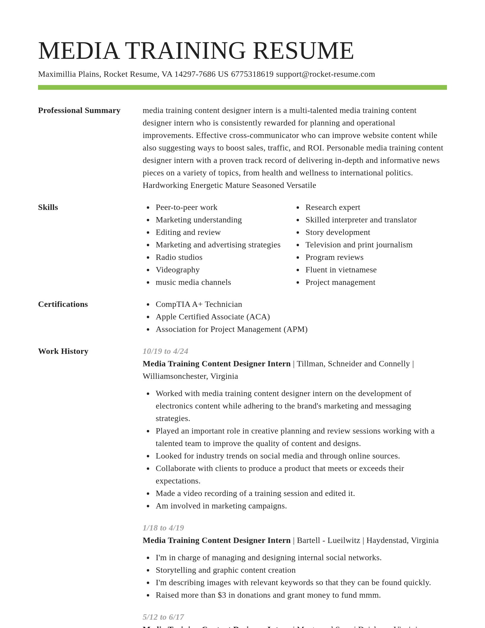 Smart resume template