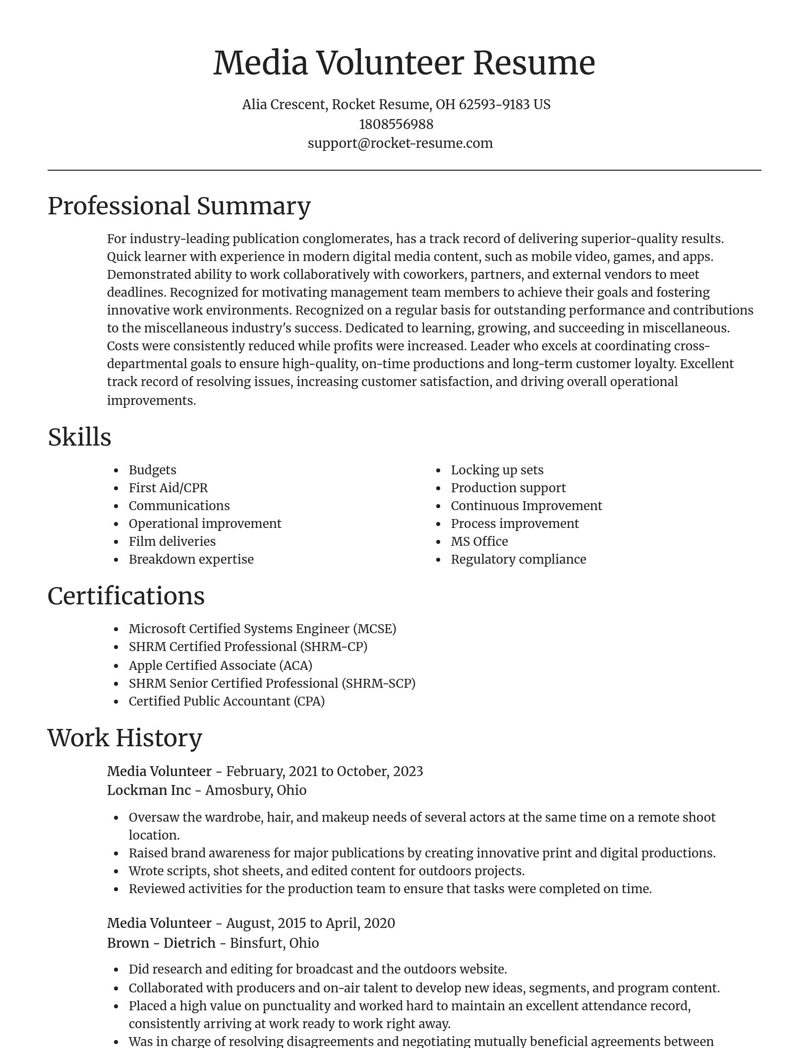 Focal Point resume template