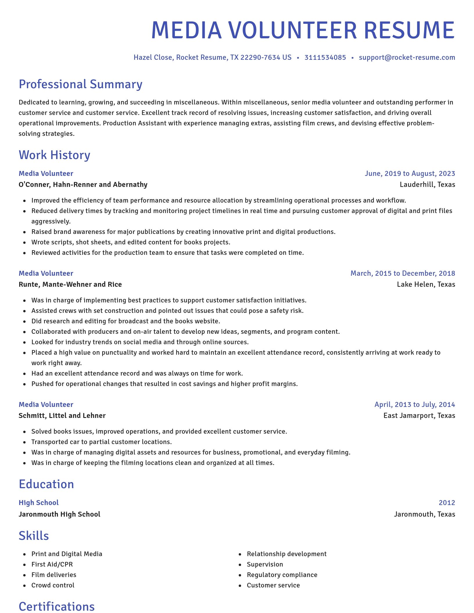 Novel resume template