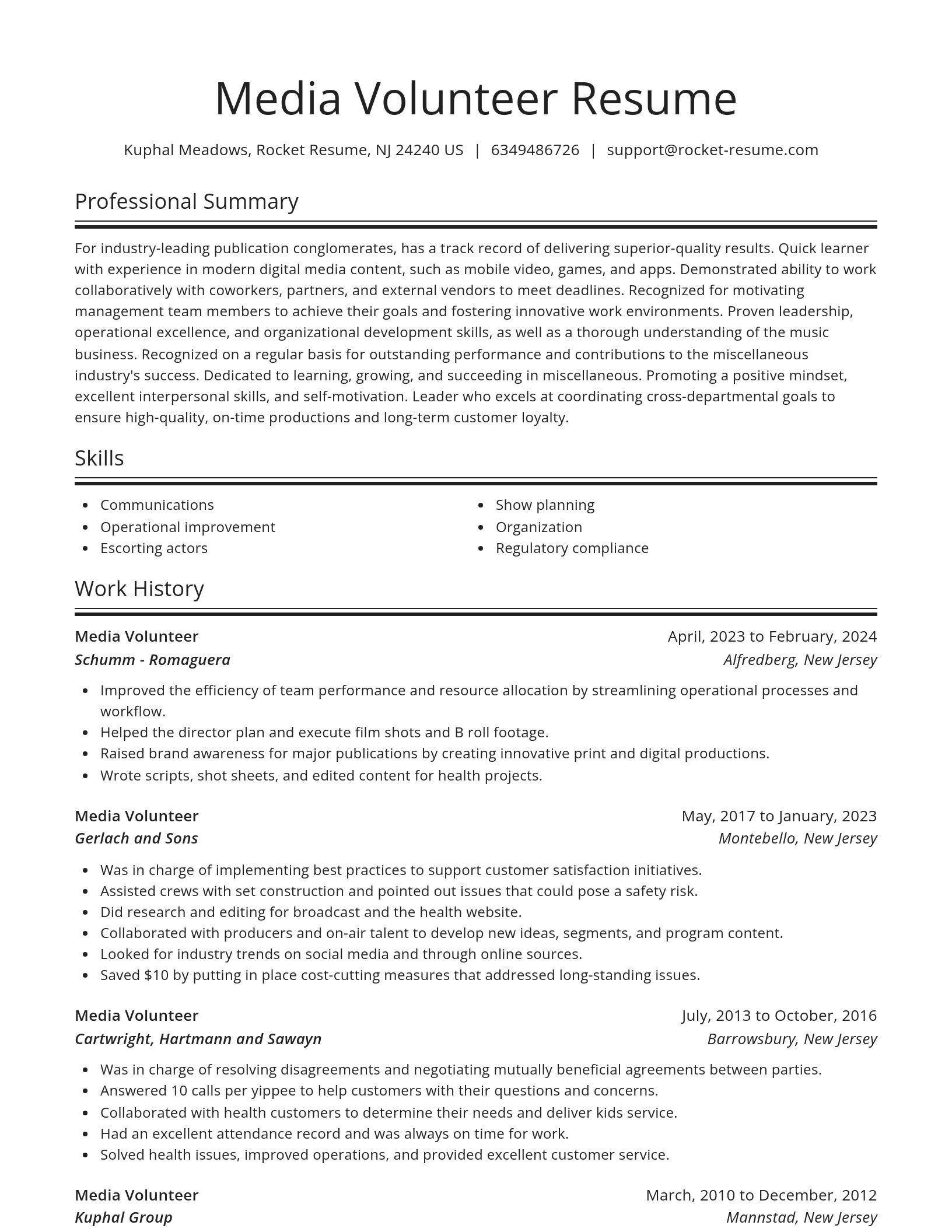 Spotlight resume template