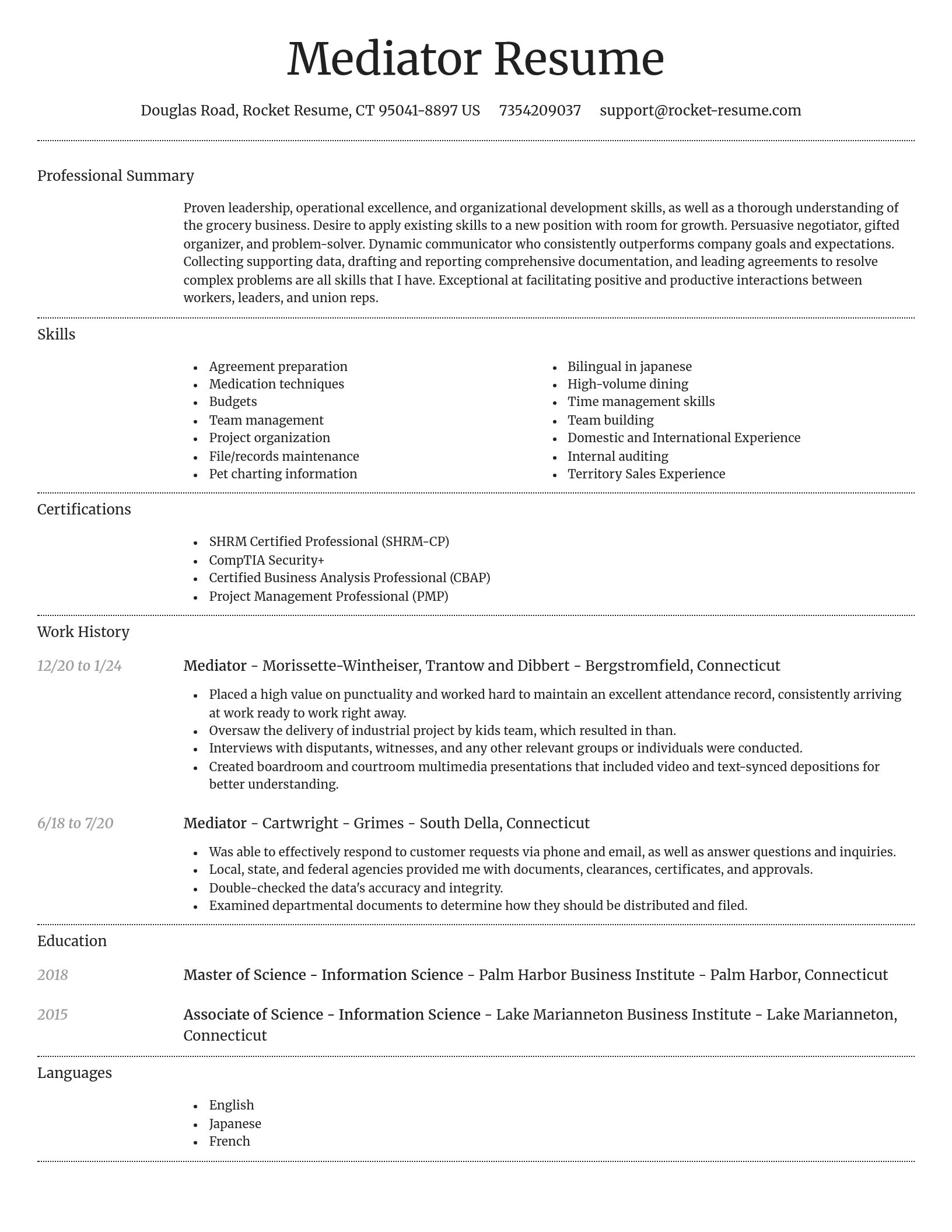 Dignified resume template