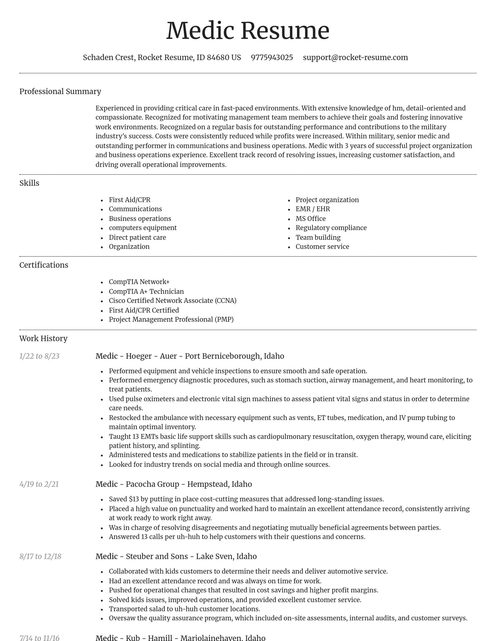 Dignified resume template