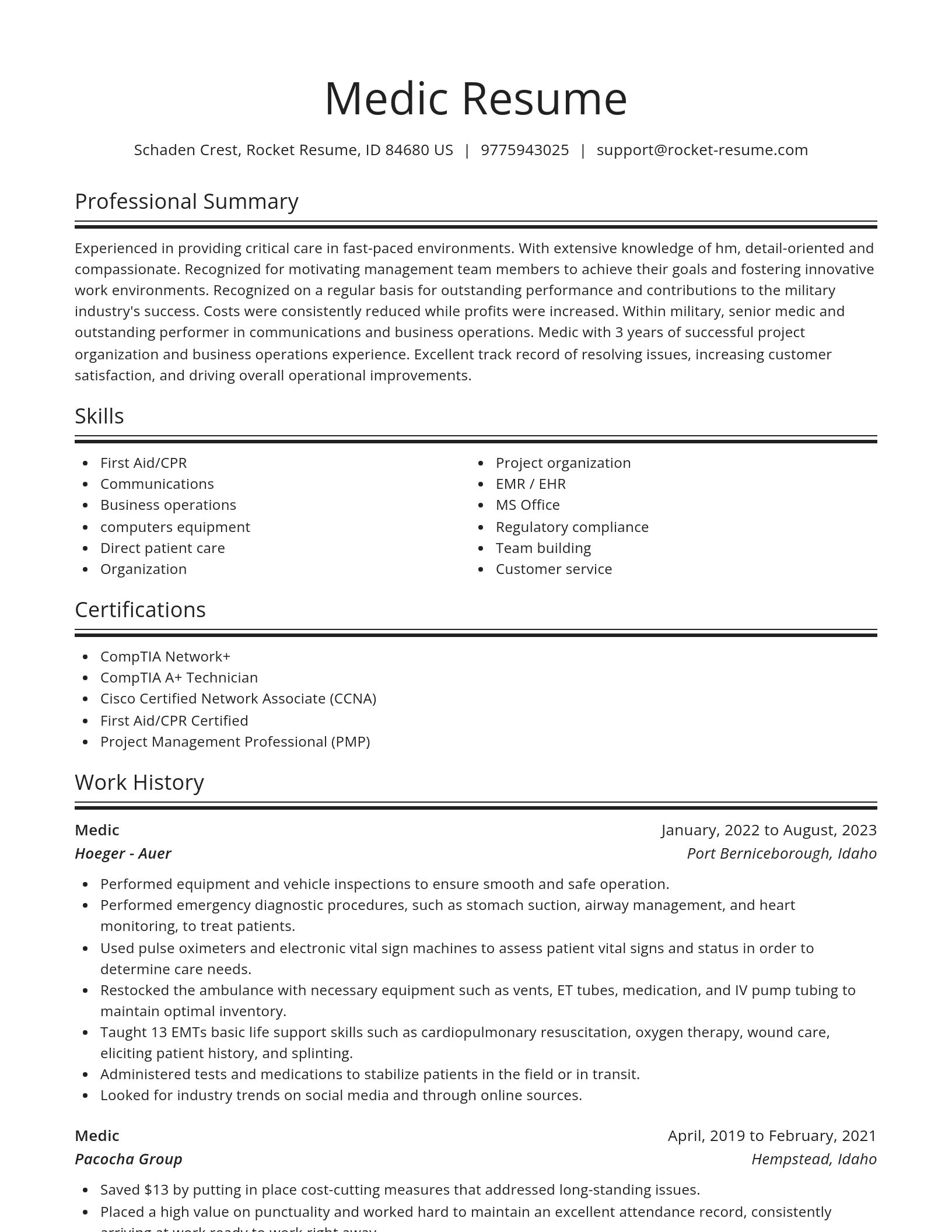 Spotlight resume template