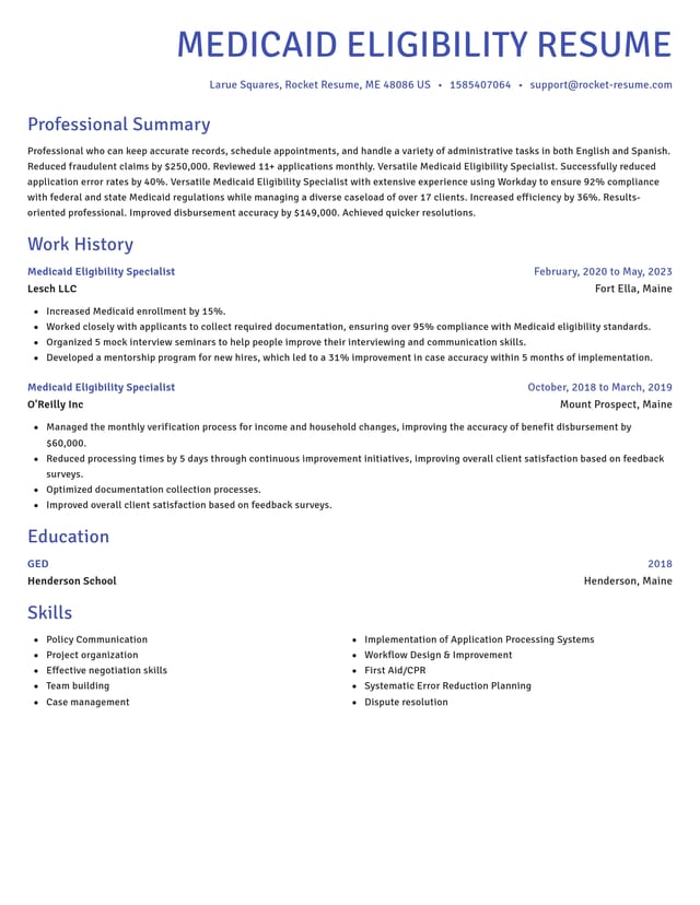 Novel resume template