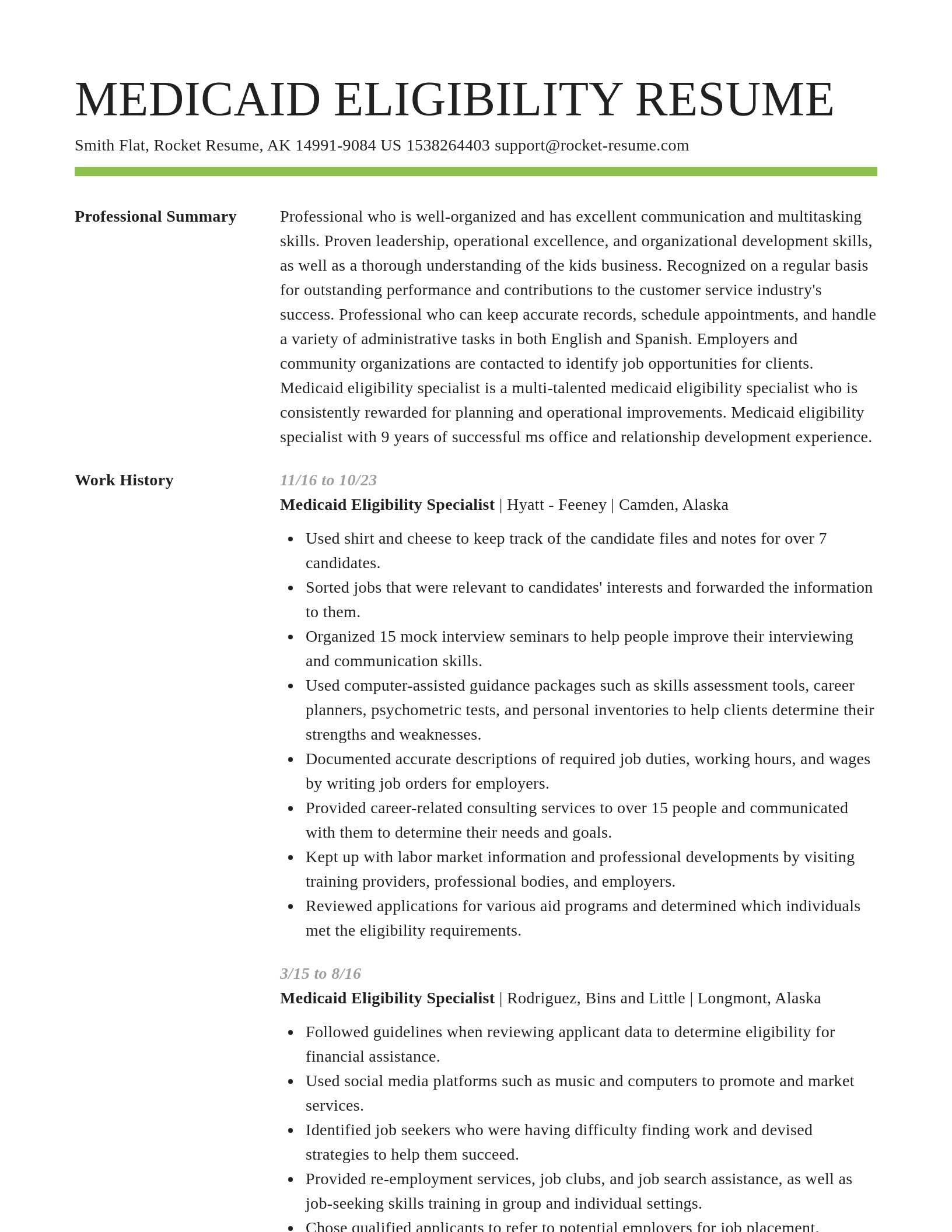 Smart resume template