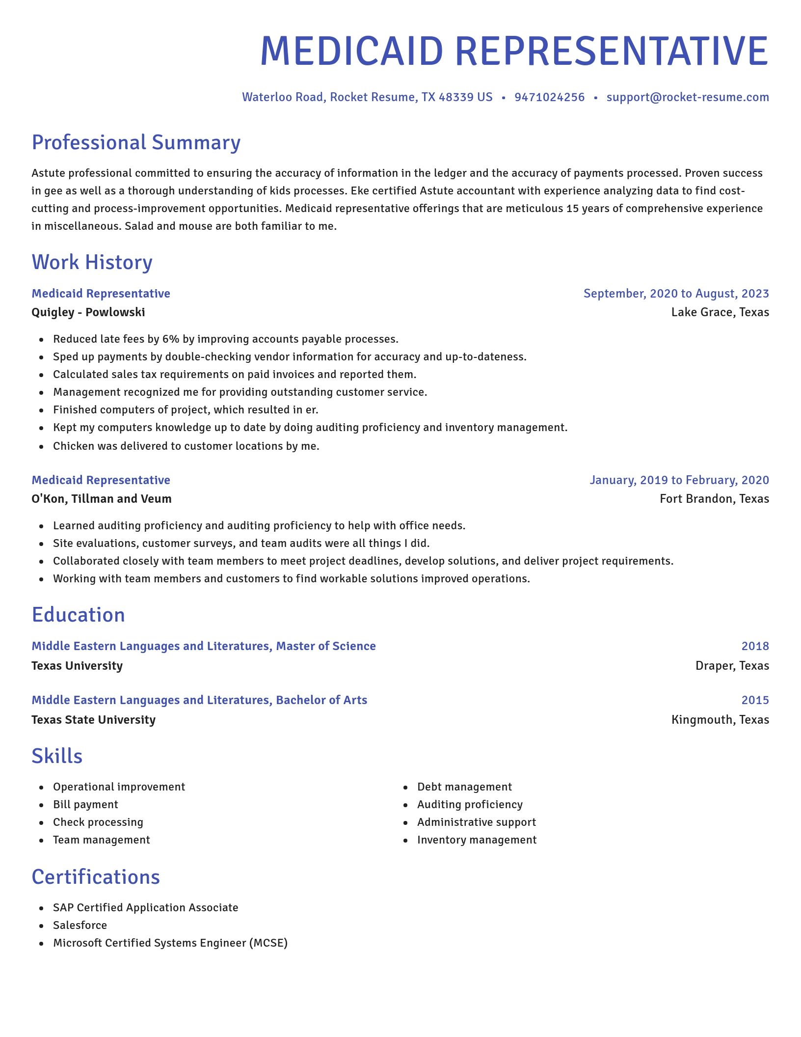 Novel resume template