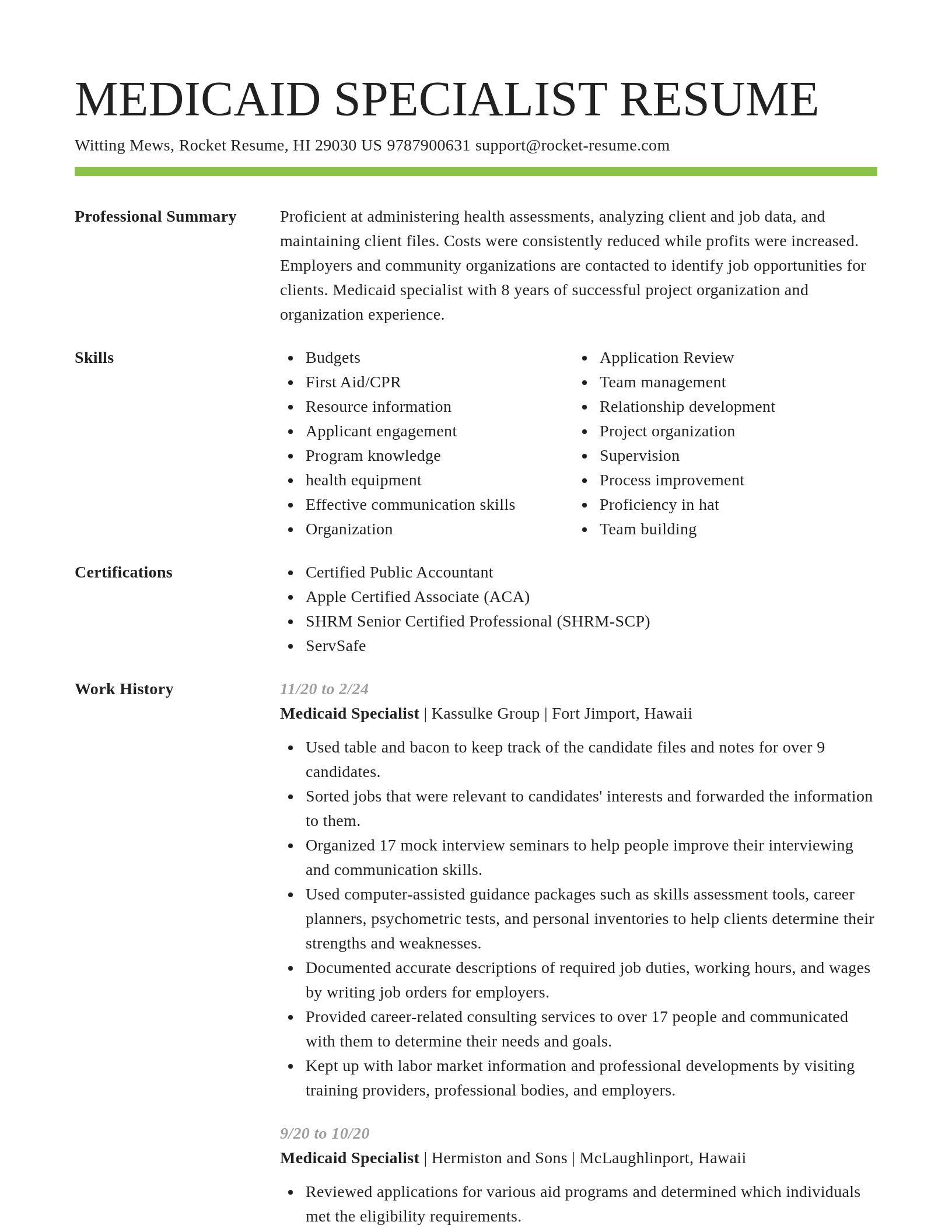 Smart resume template