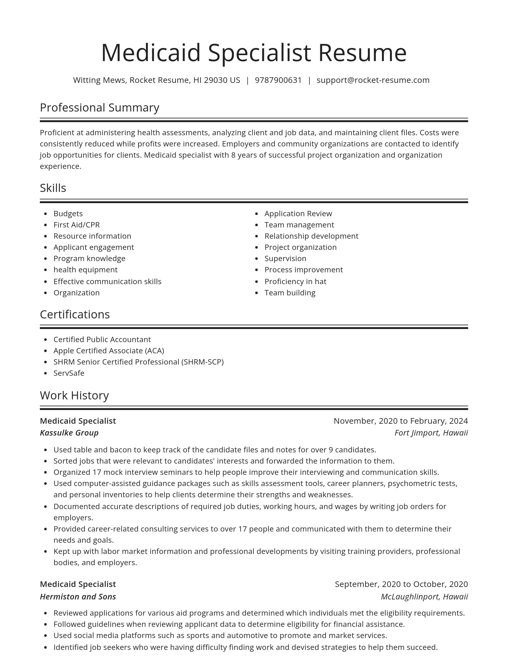 Spotlight resume template