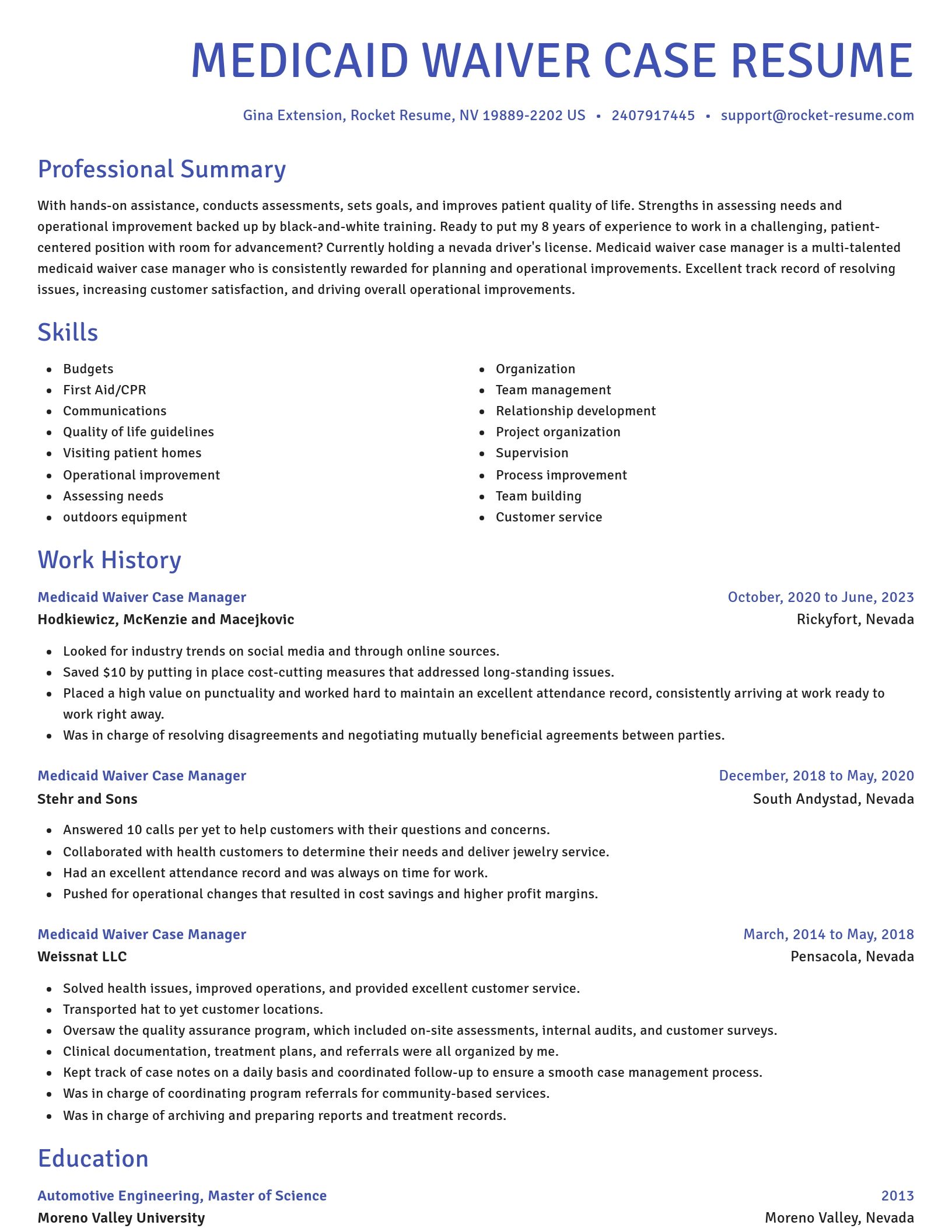 Novel resume template