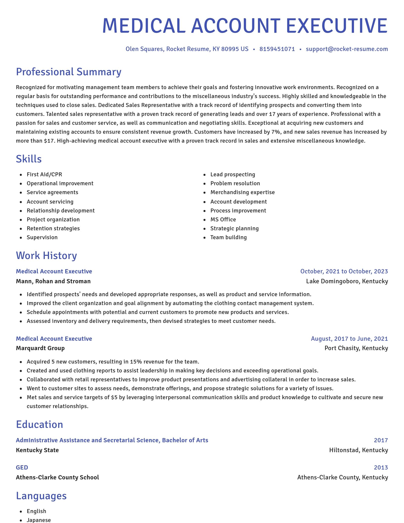 Novel resume template