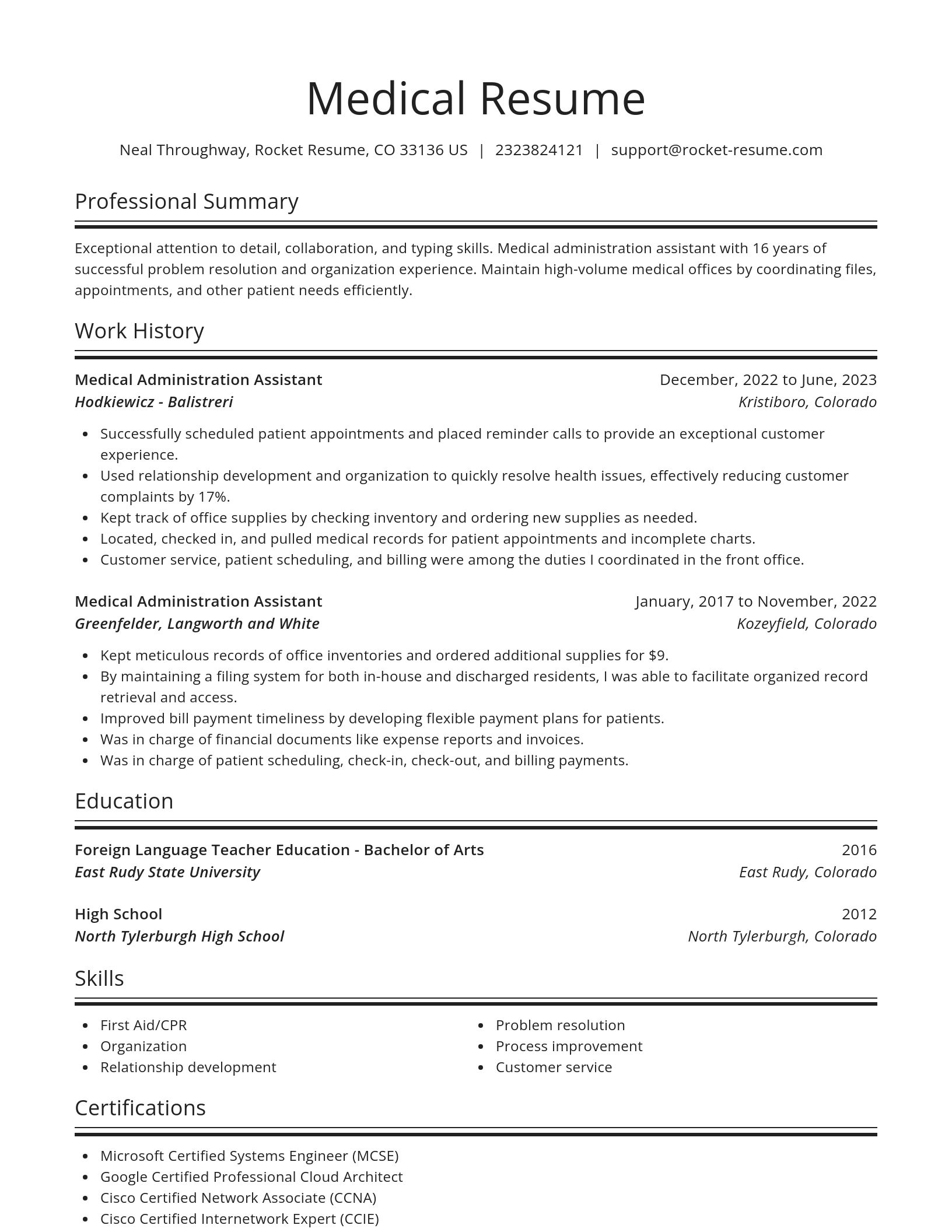 Spotlight resume template