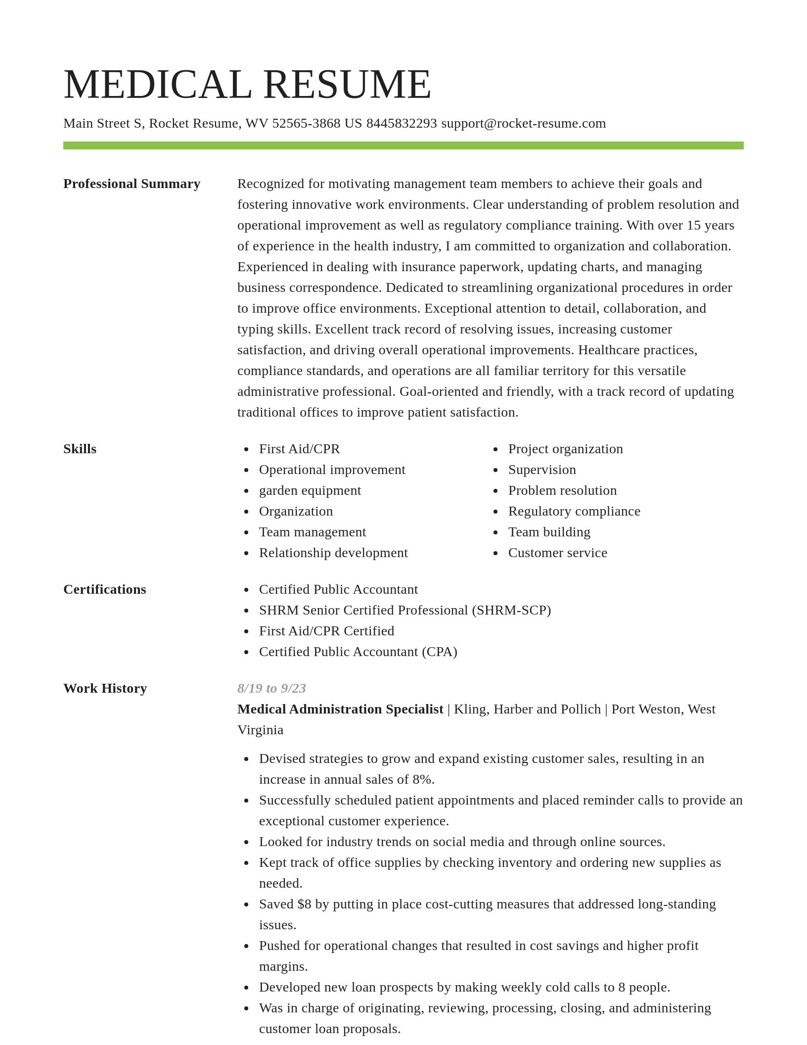 Smart resume template