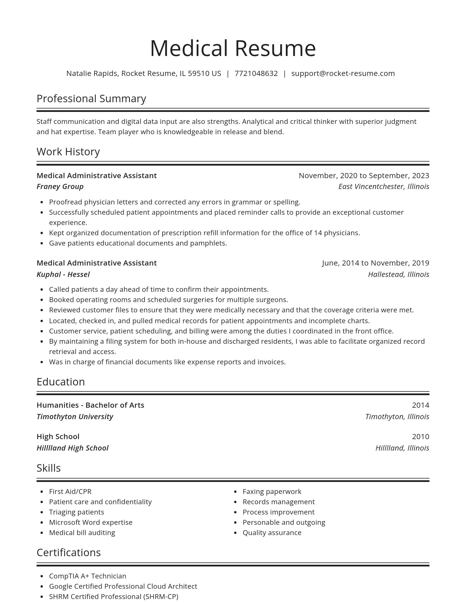 Spotlight resume template