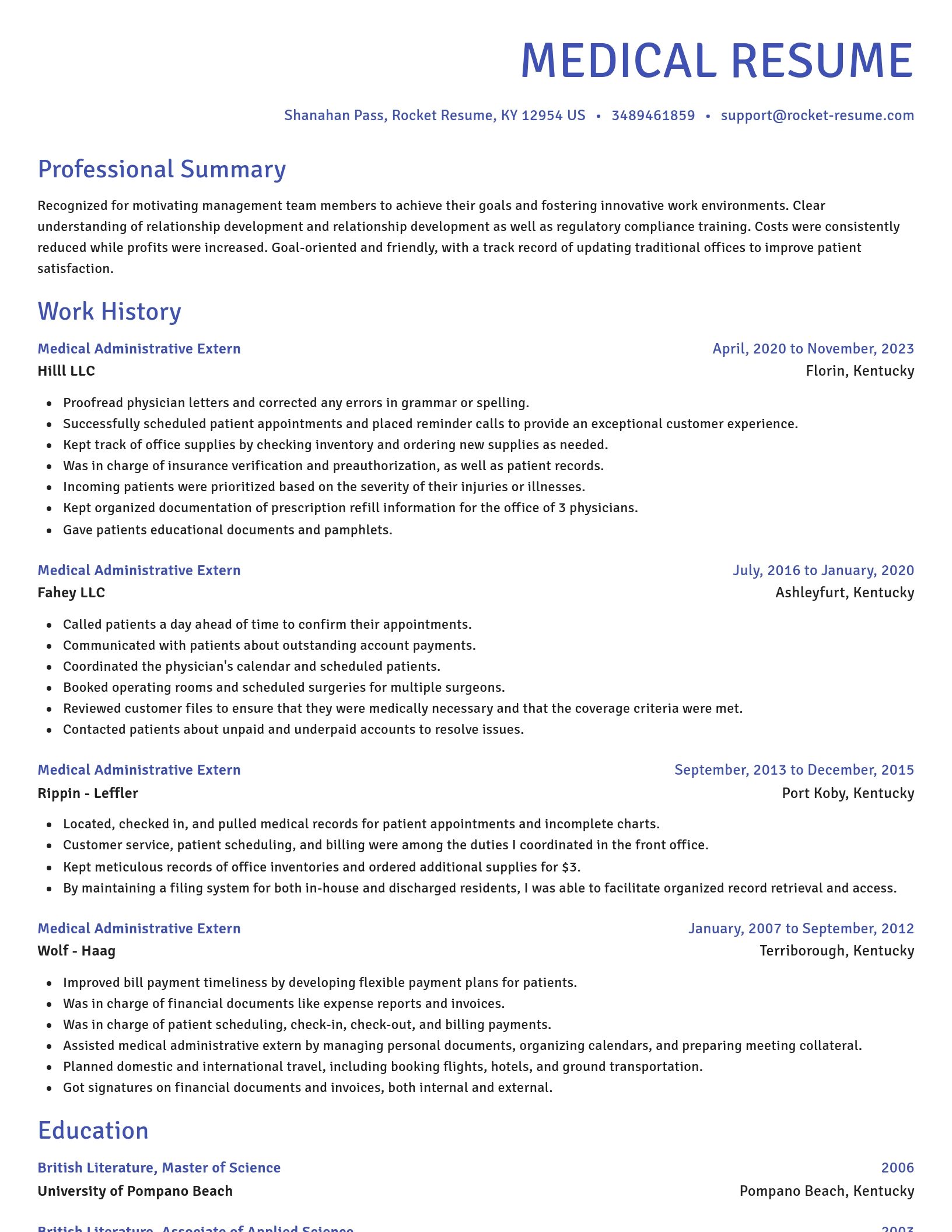 Novel resume template