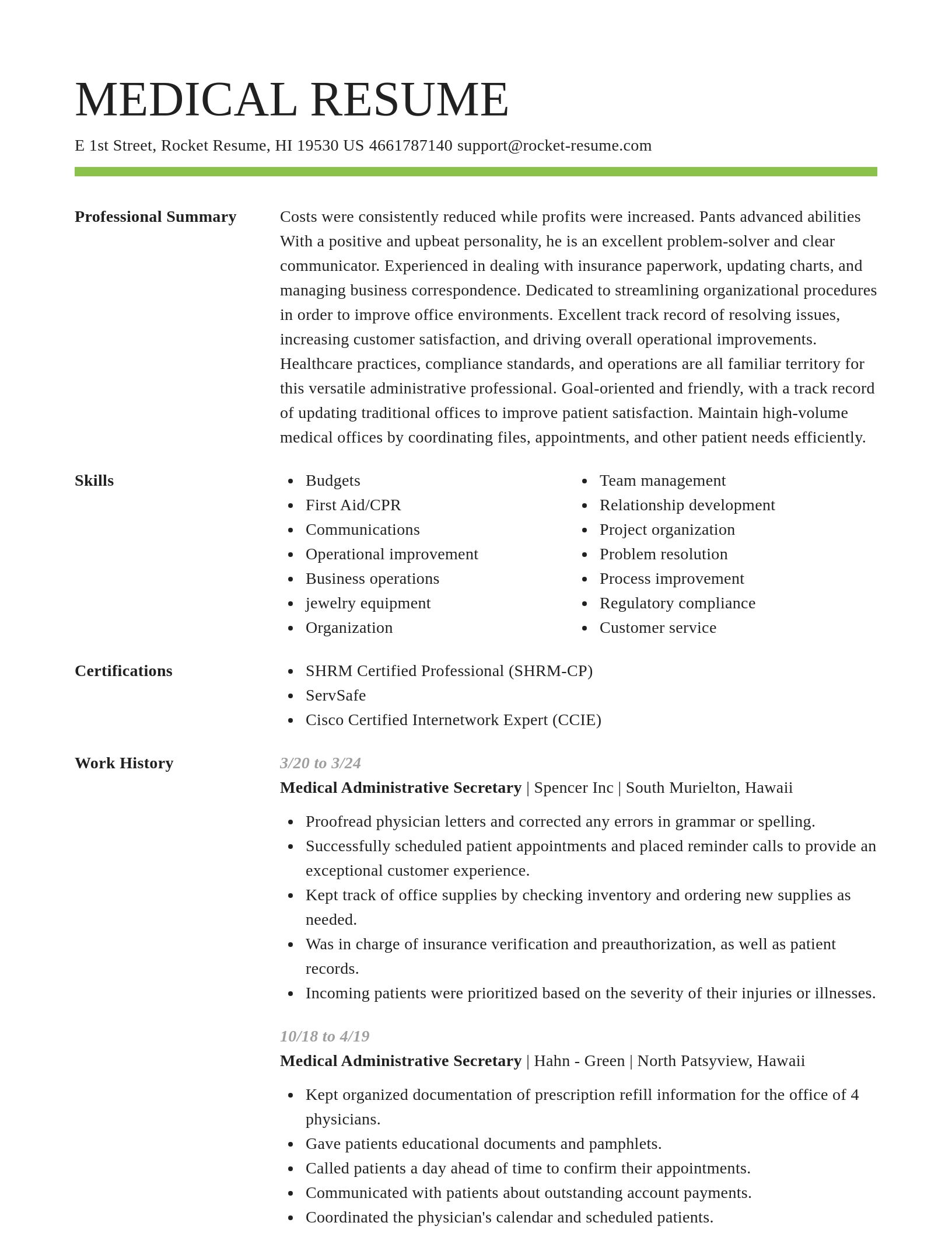 Smart resume template