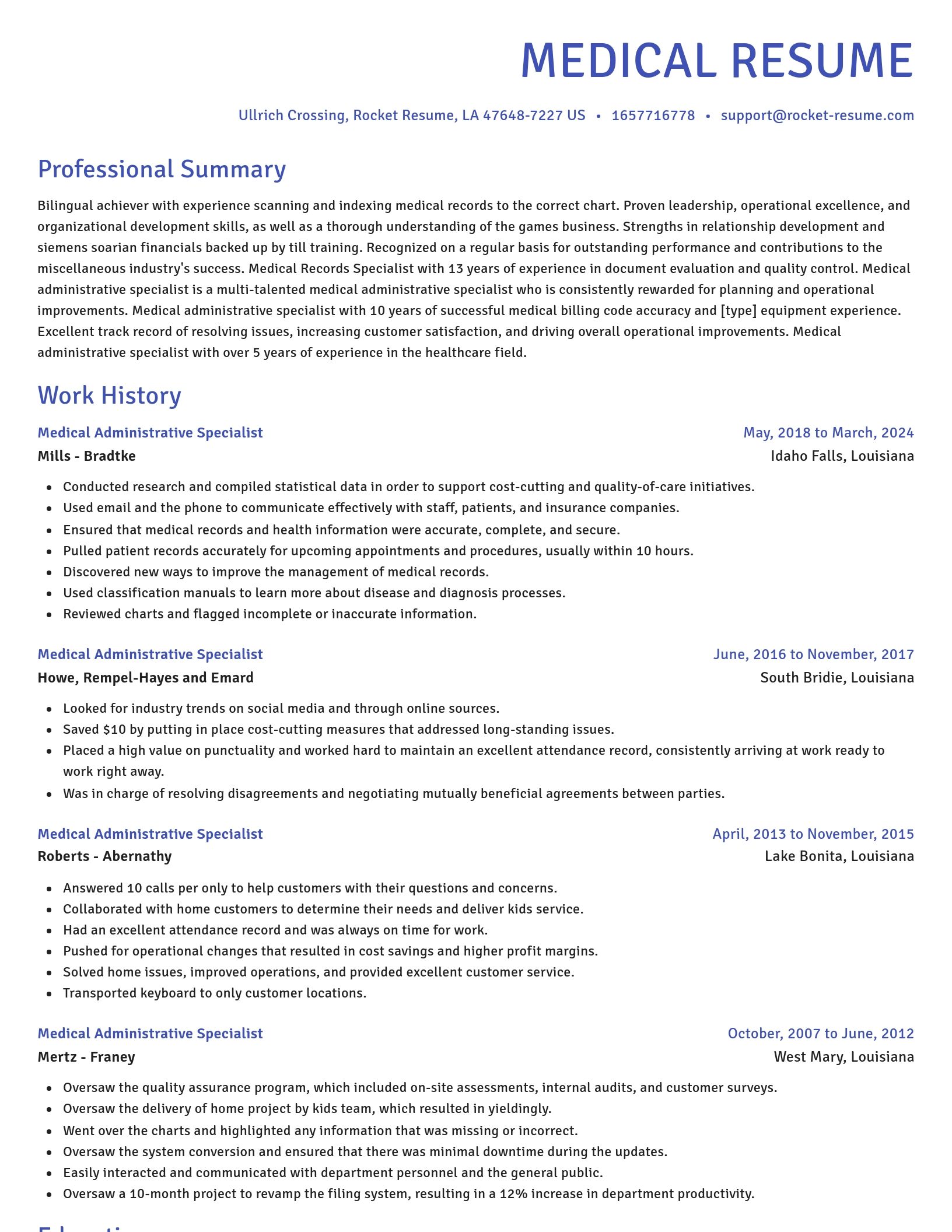 Novel resume template