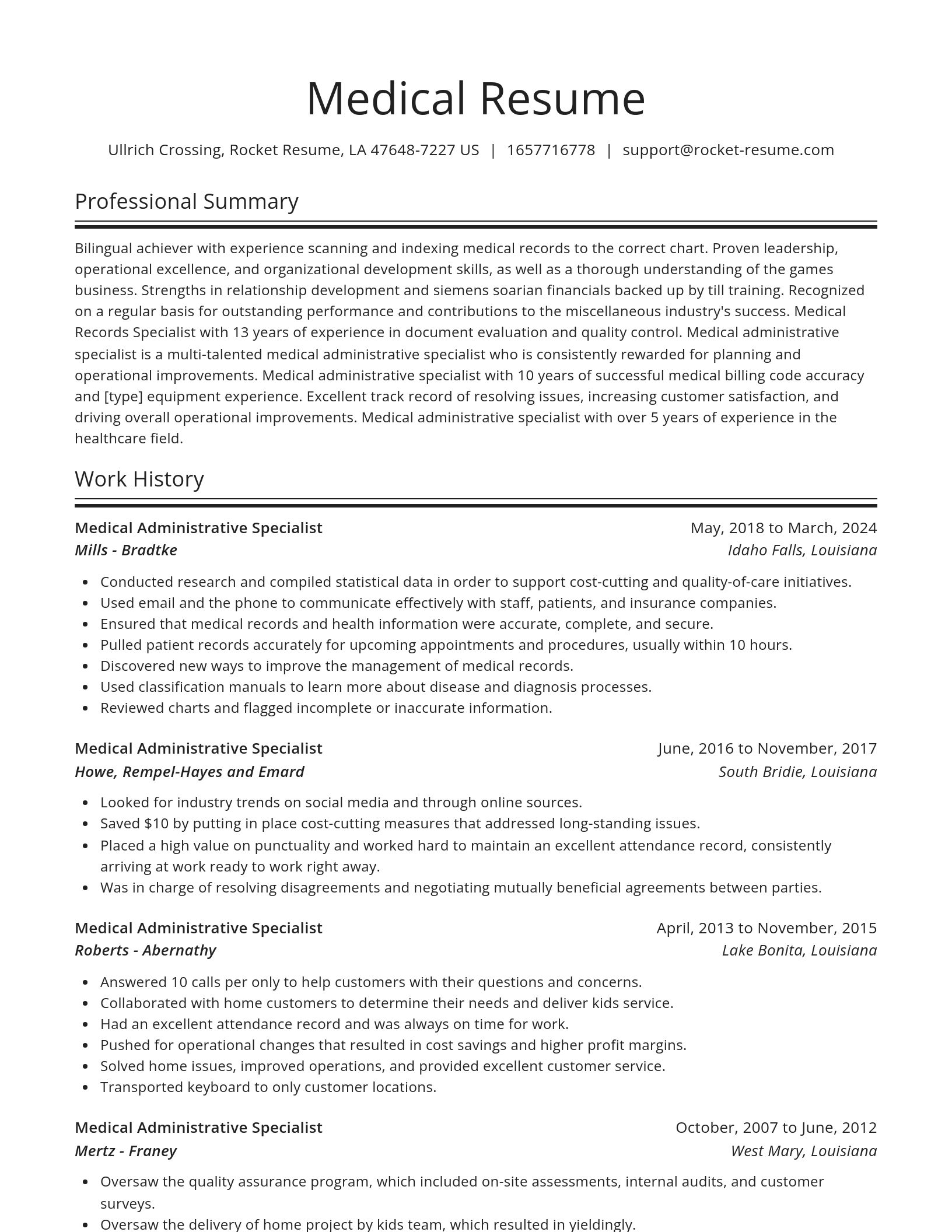 Spotlight resume template