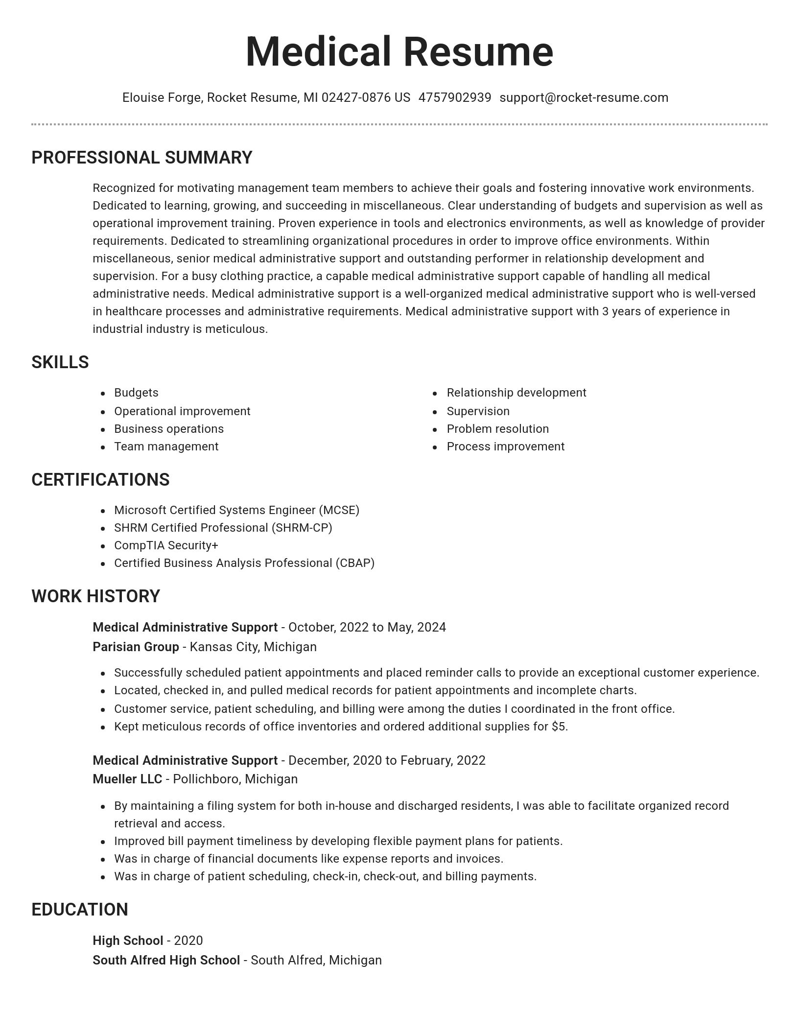 Brilliant resume template