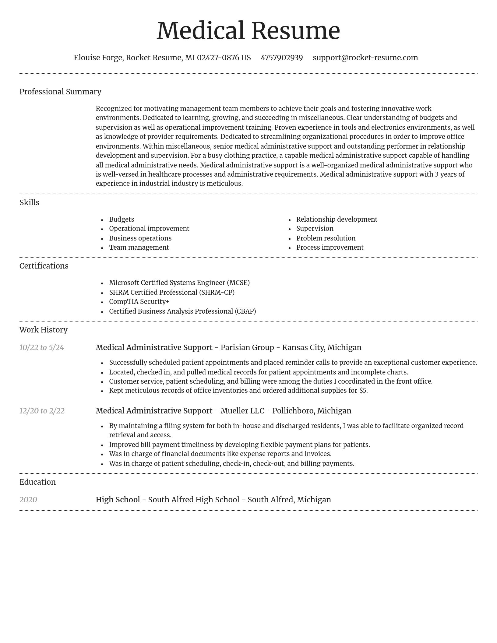 Dignified resume template