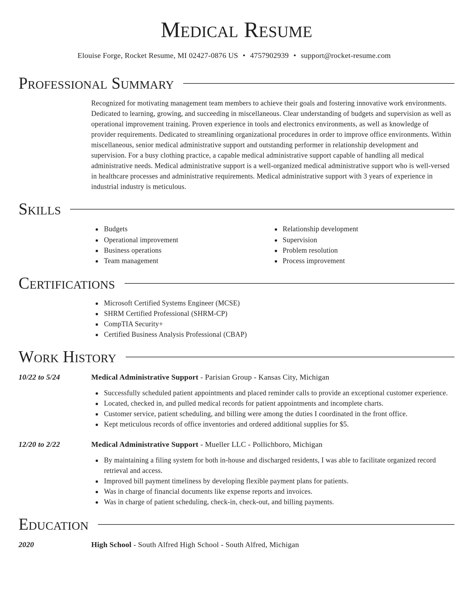 Director resume template