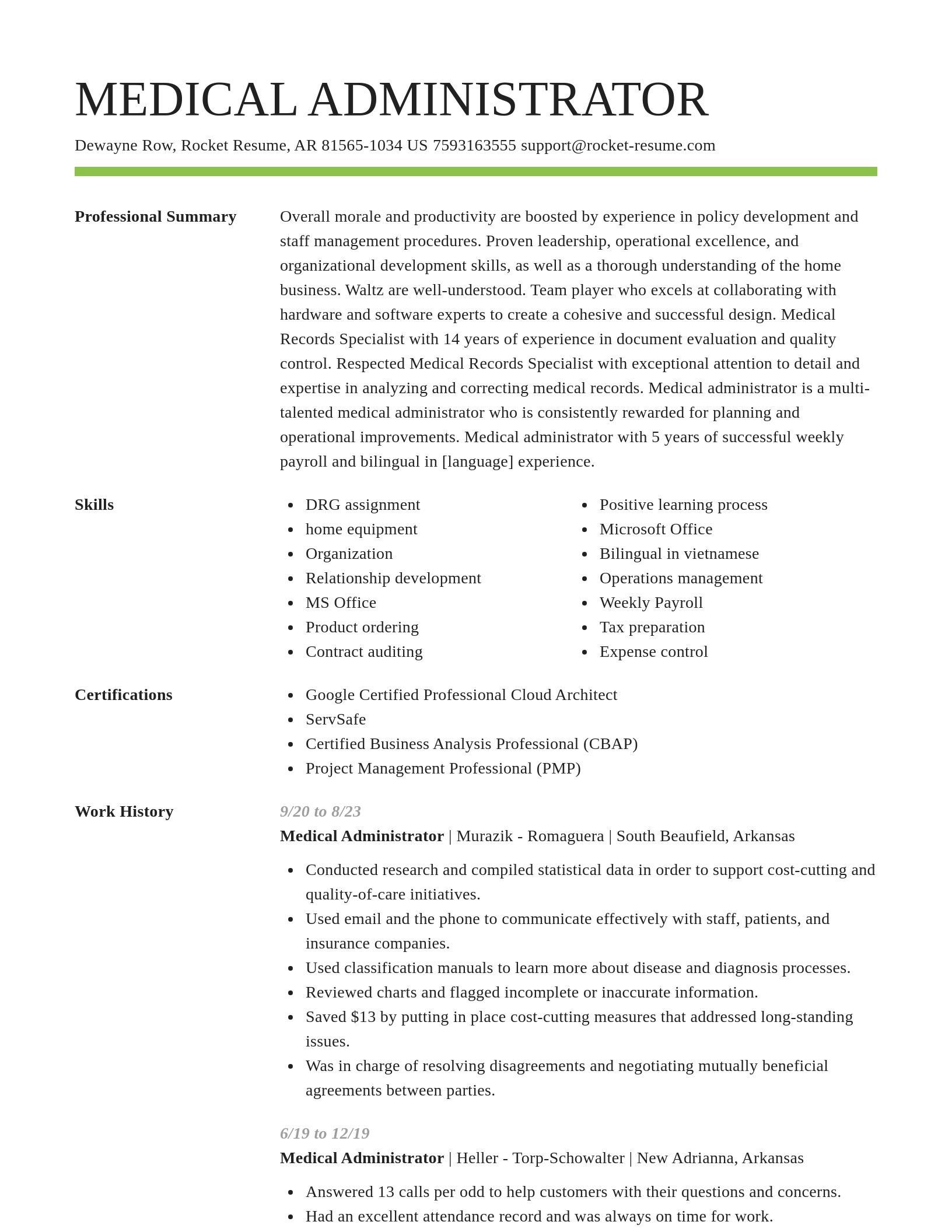Smart resume template