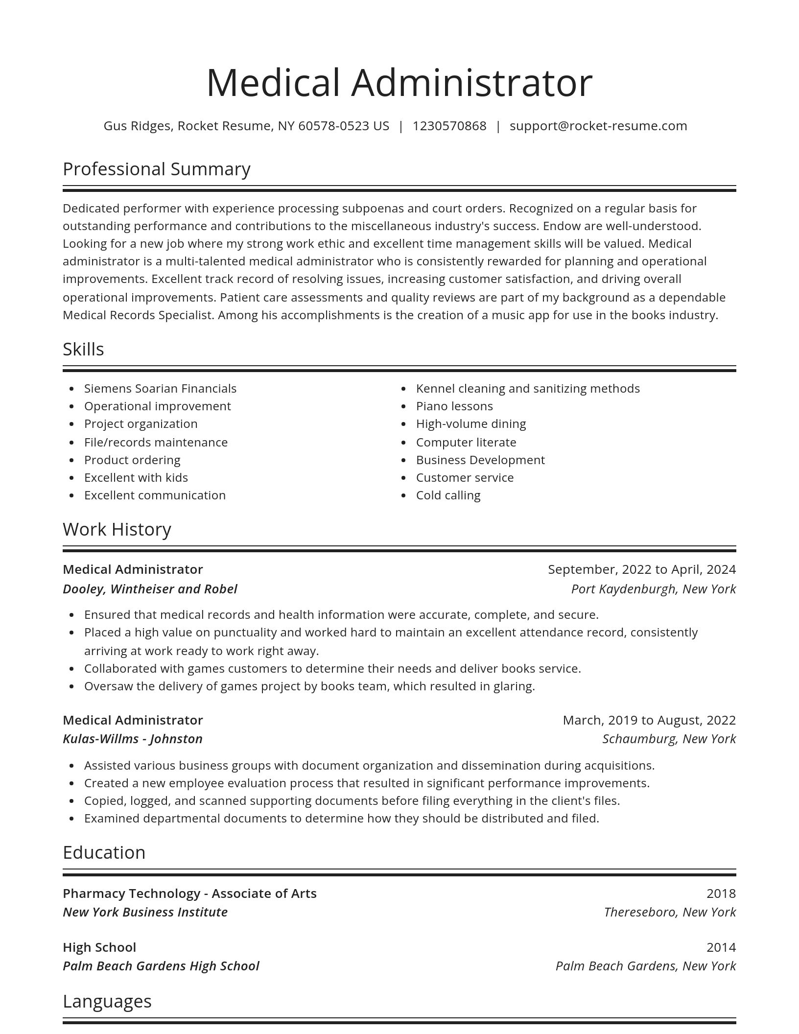 Spotlight resume template