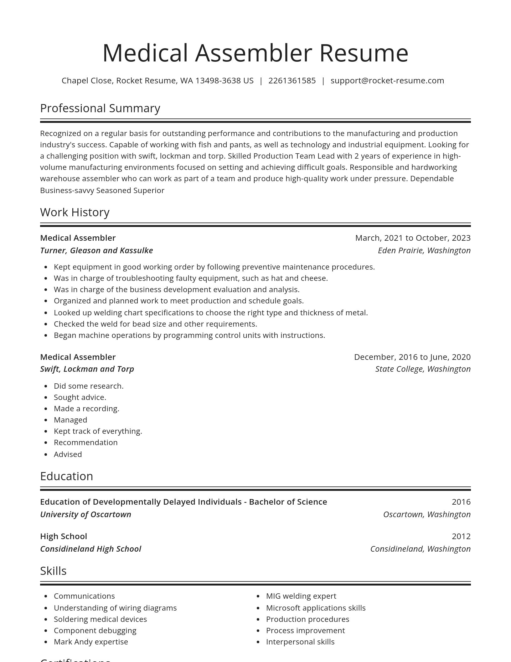 Spotlight resume template