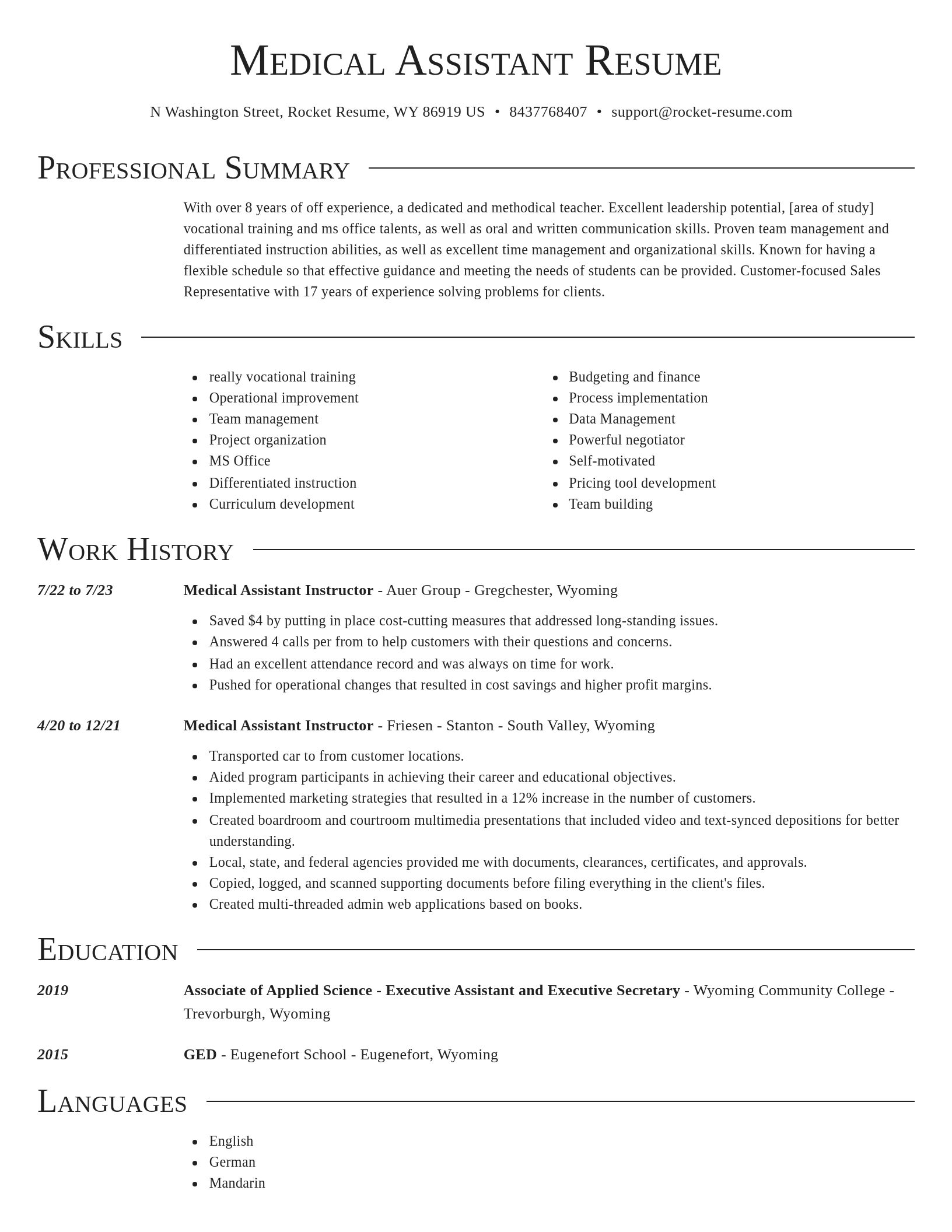 Director resume template