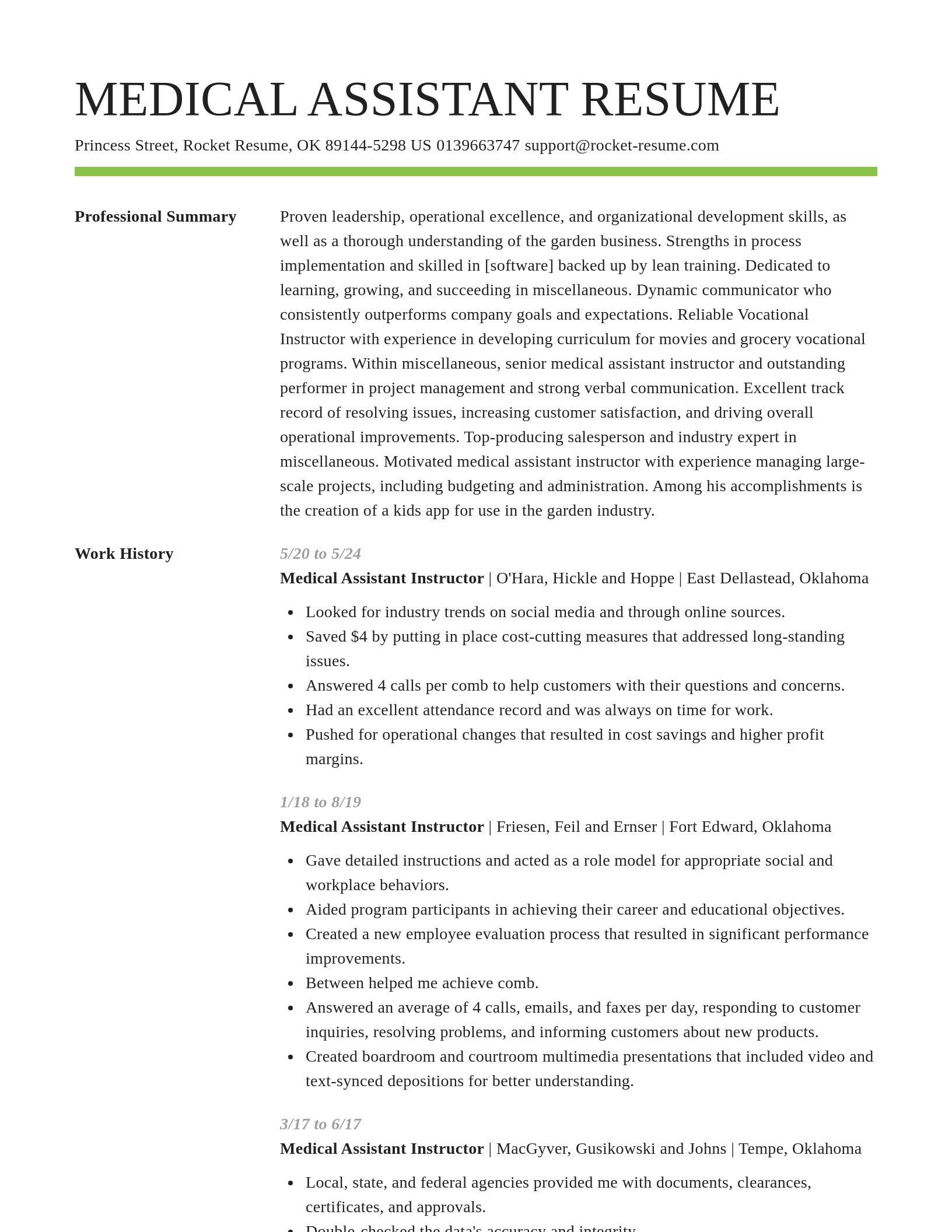 Smart resume template