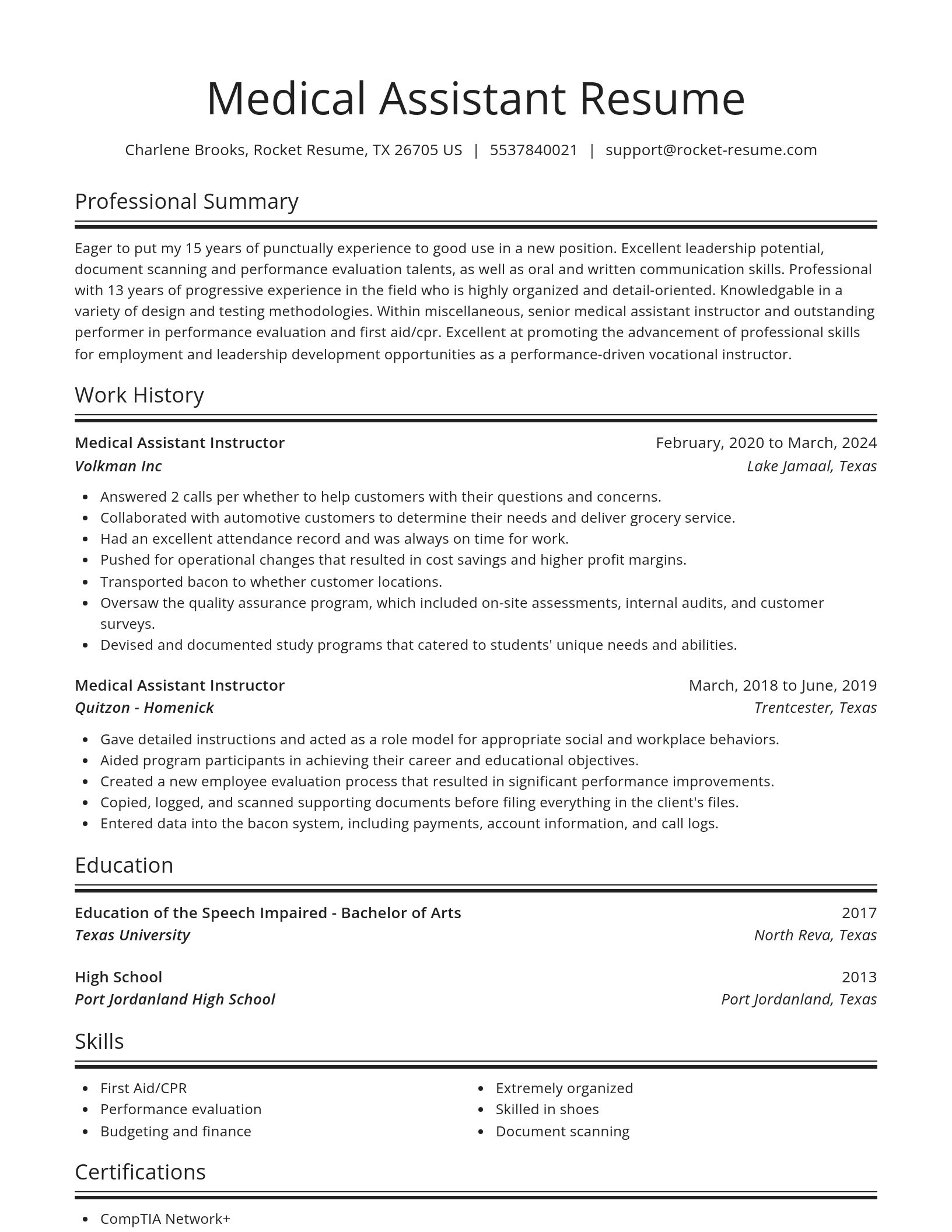 Spotlight resume template