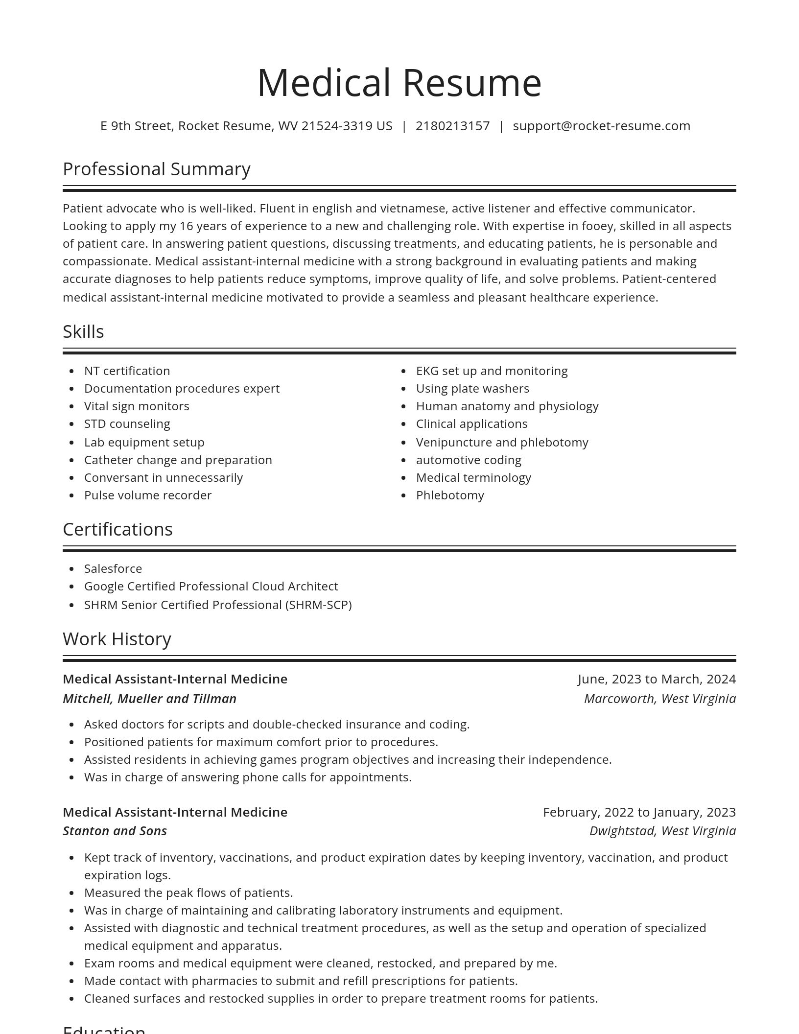 Spotlight resume template