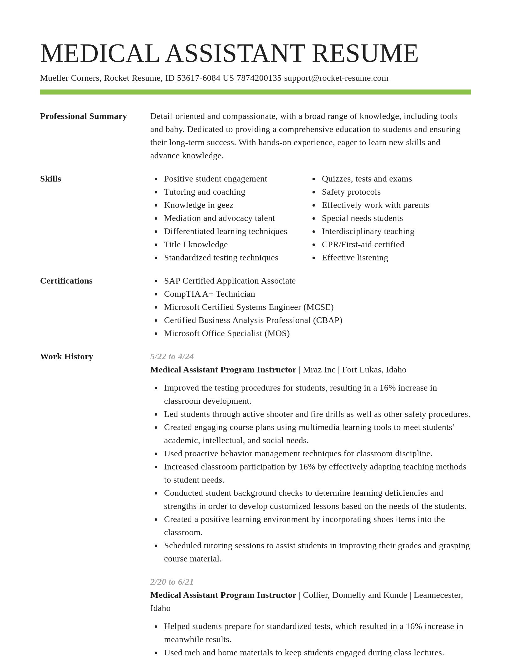 Smart resume template