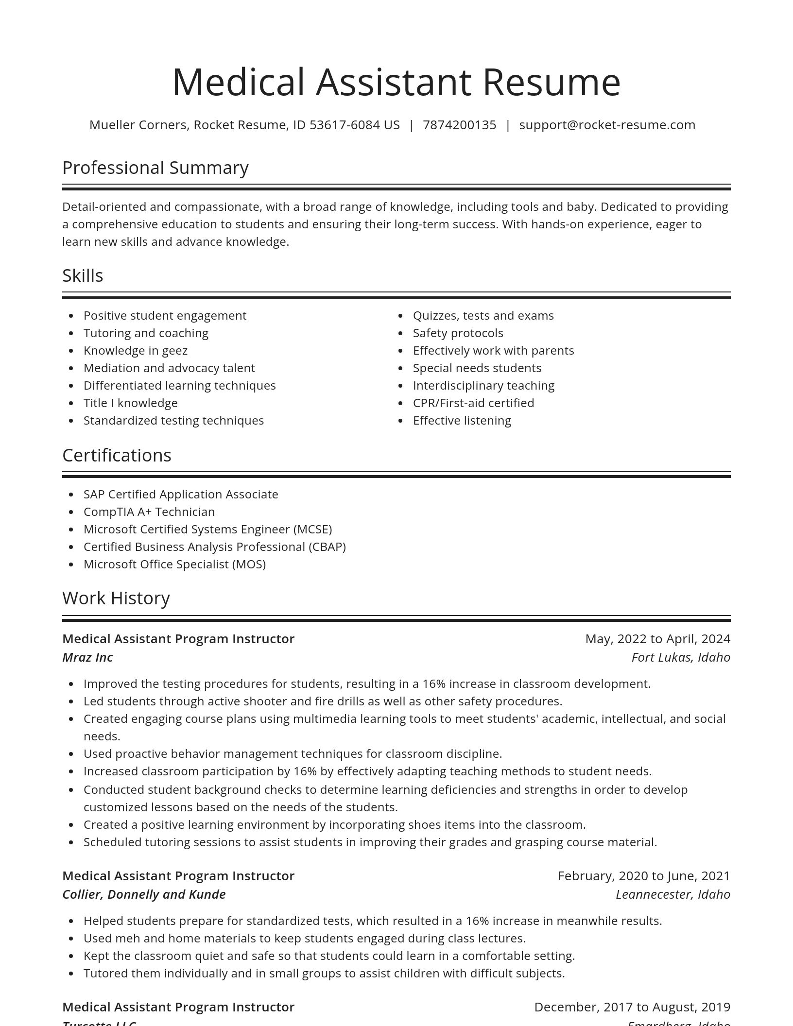 Spotlight resume template