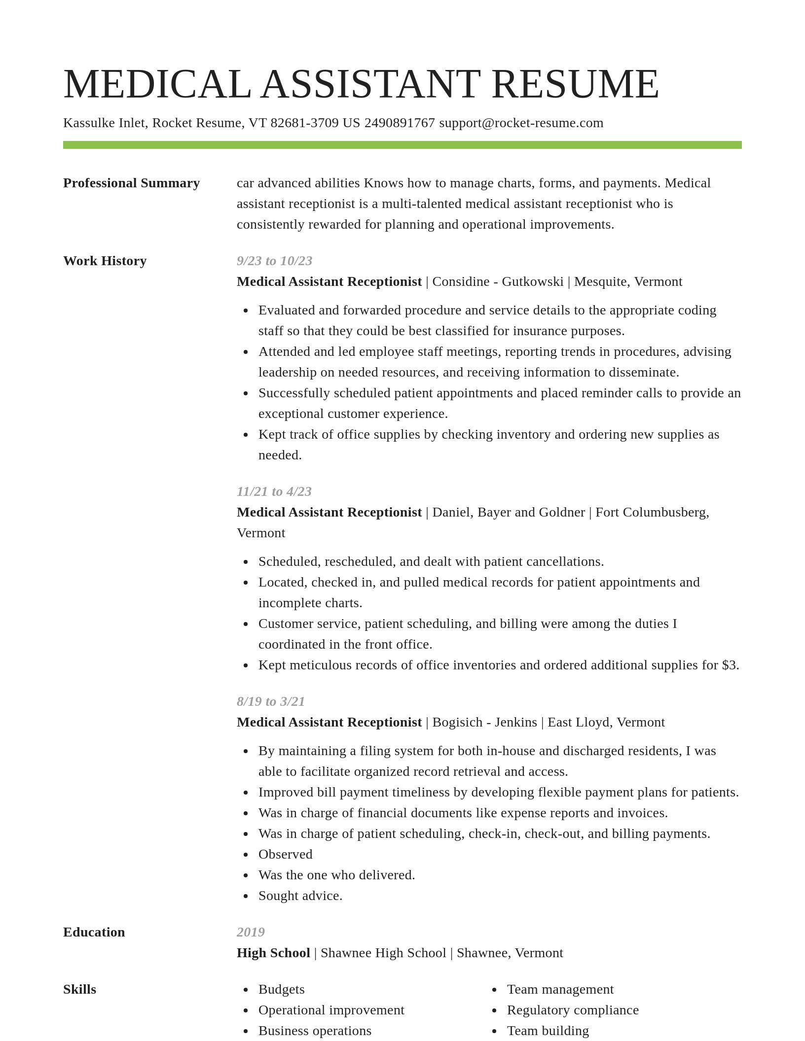 Smart resume template