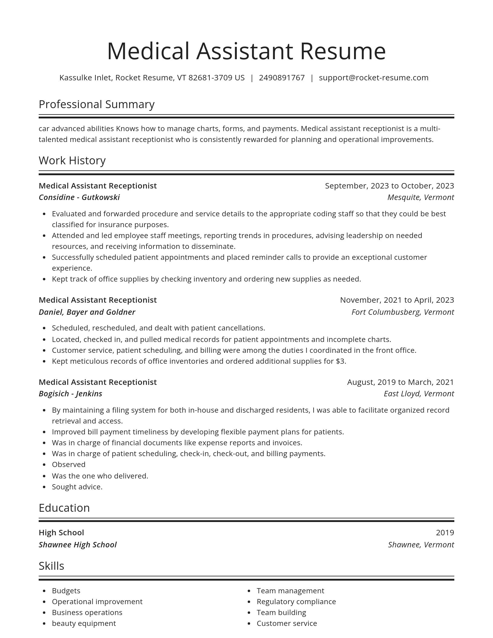Spotlight resume template